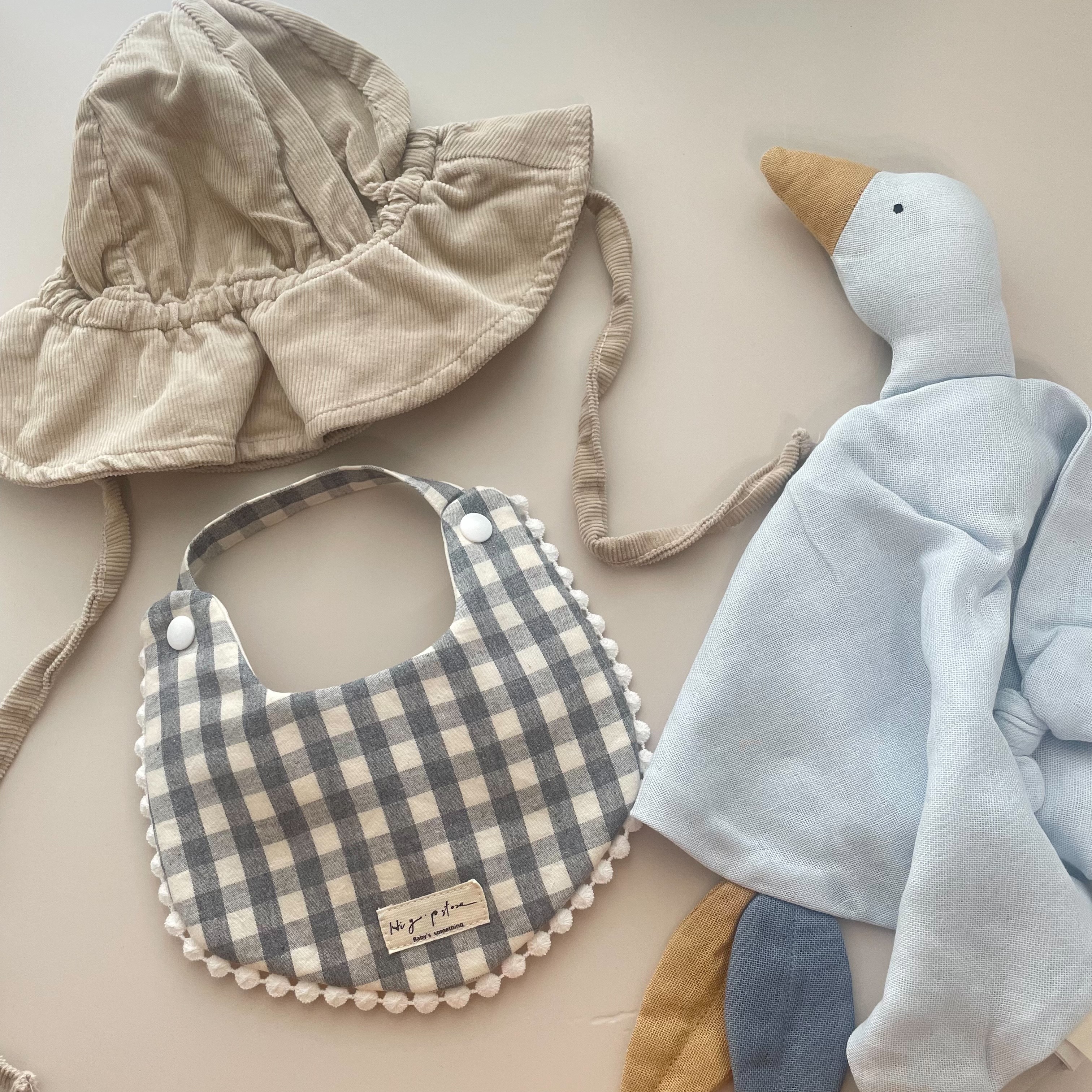 Hi Y.P store-手作圍兜-莫蘭迪格紋