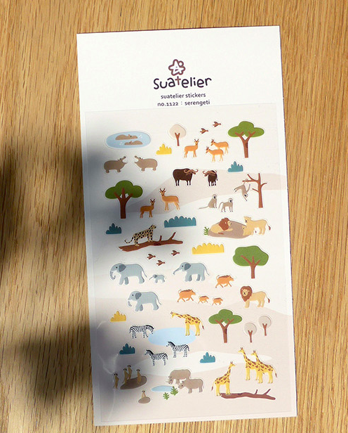 韓國Suatelier 手帳貼紙 非洲動物 #1122