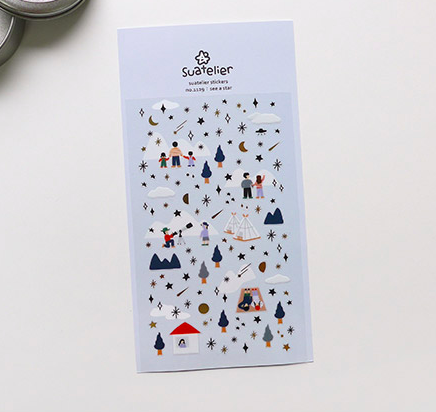 韓國Suatelier 手帳貼紙 看星星#1129
