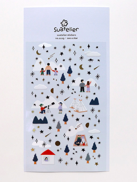 韓國Suatelier 手帳貼紙 看星星#1129