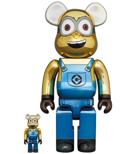 BE@RBRICK DAVE CHROME VER 小小兵 電鍍 庫柏力克熊 公仔 400+100% / 1000%