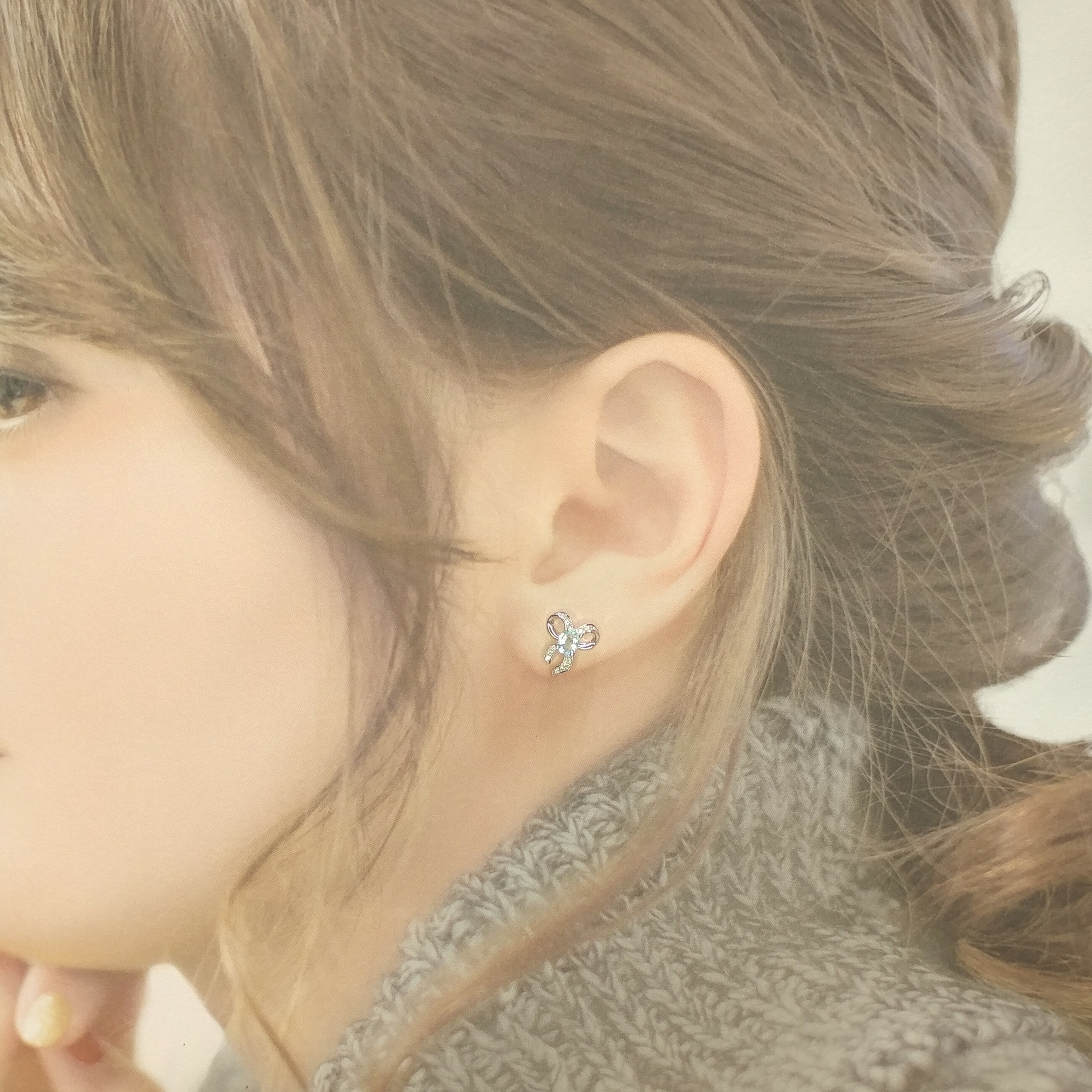 全新18K白金【主石47份帕拉伊巴】配9份鑽石耳環