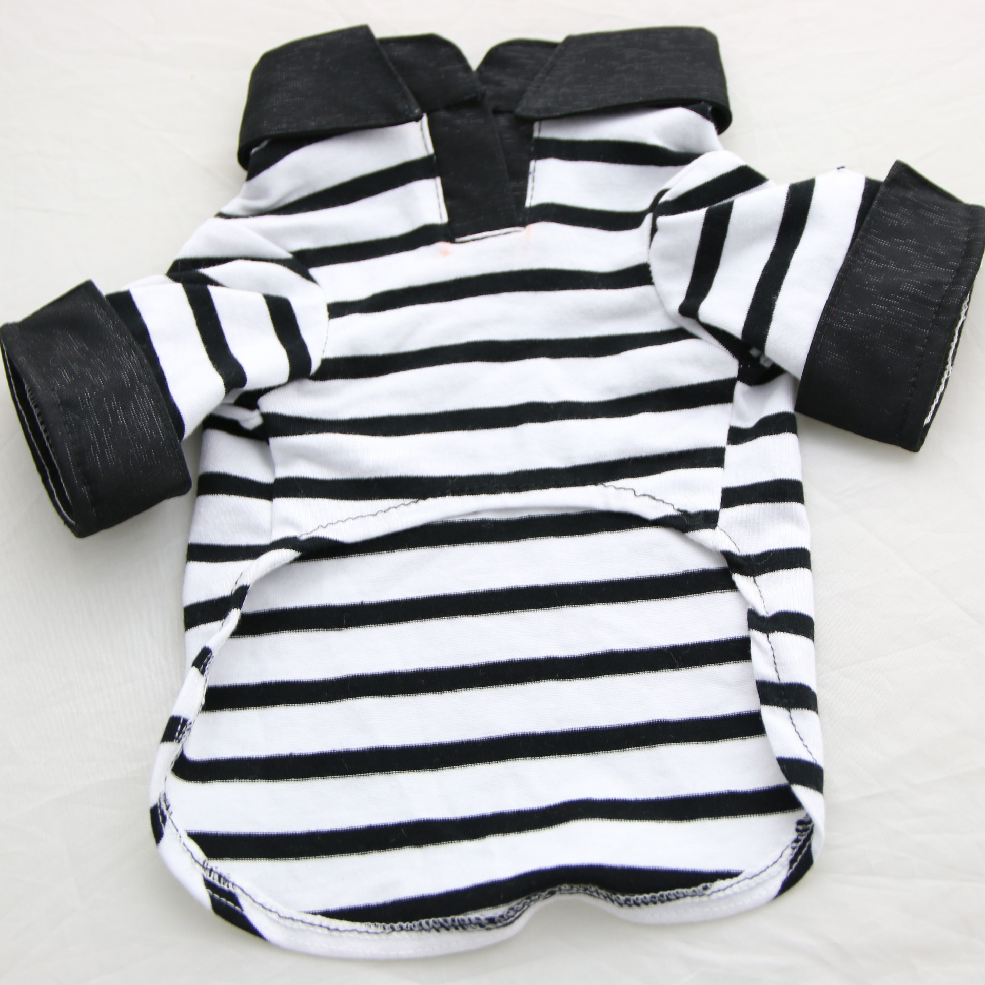 小熊黑白条纹衬衫