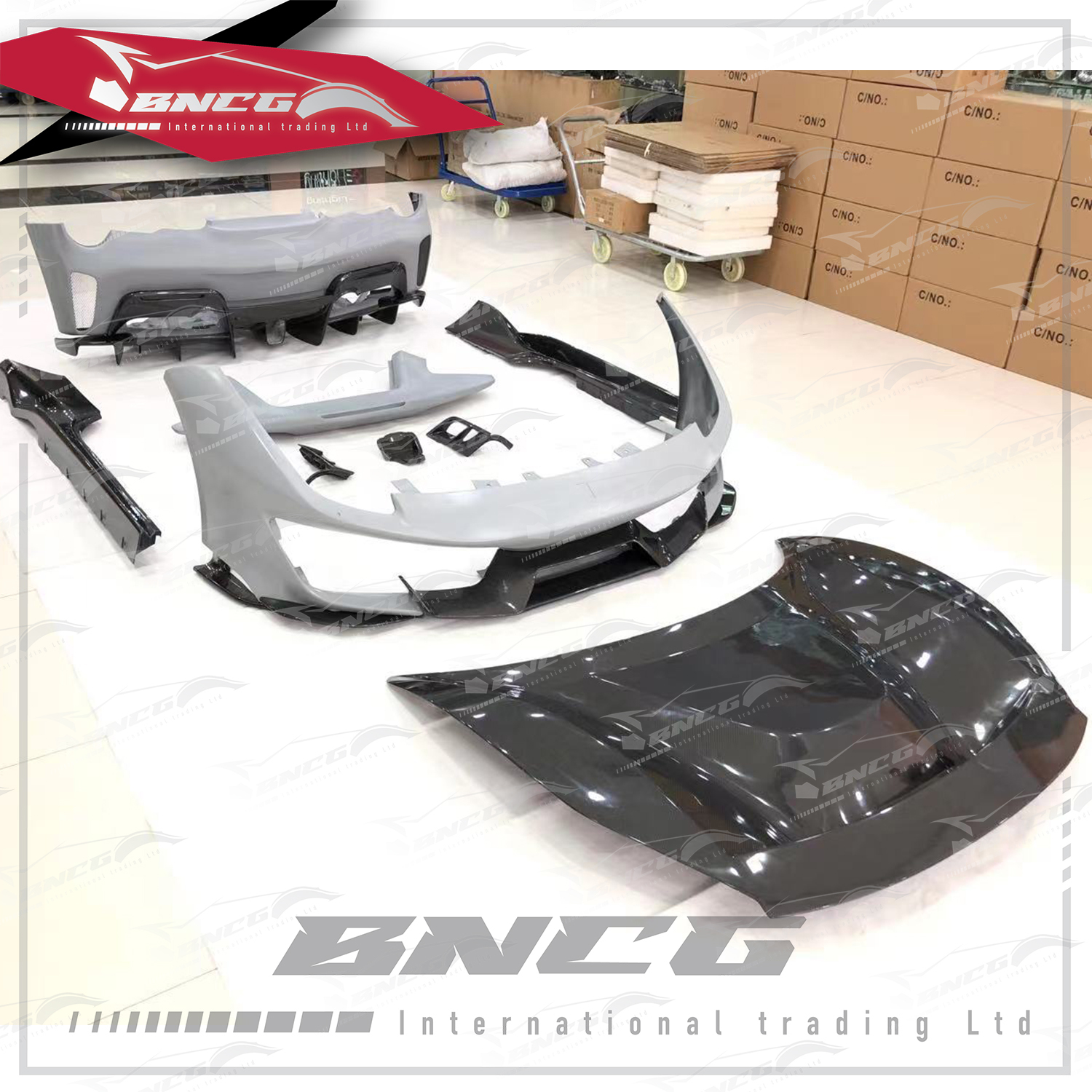 法拉利 Ferrari F488 改裝 卡夢 碳纖維 玻璃纖維 空力套件 Pista版 大包圍 引擎蓋  前後導流 側裙