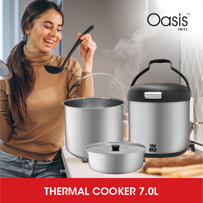 Oasis Swiss Azure Thermal Cooking Pot 7L