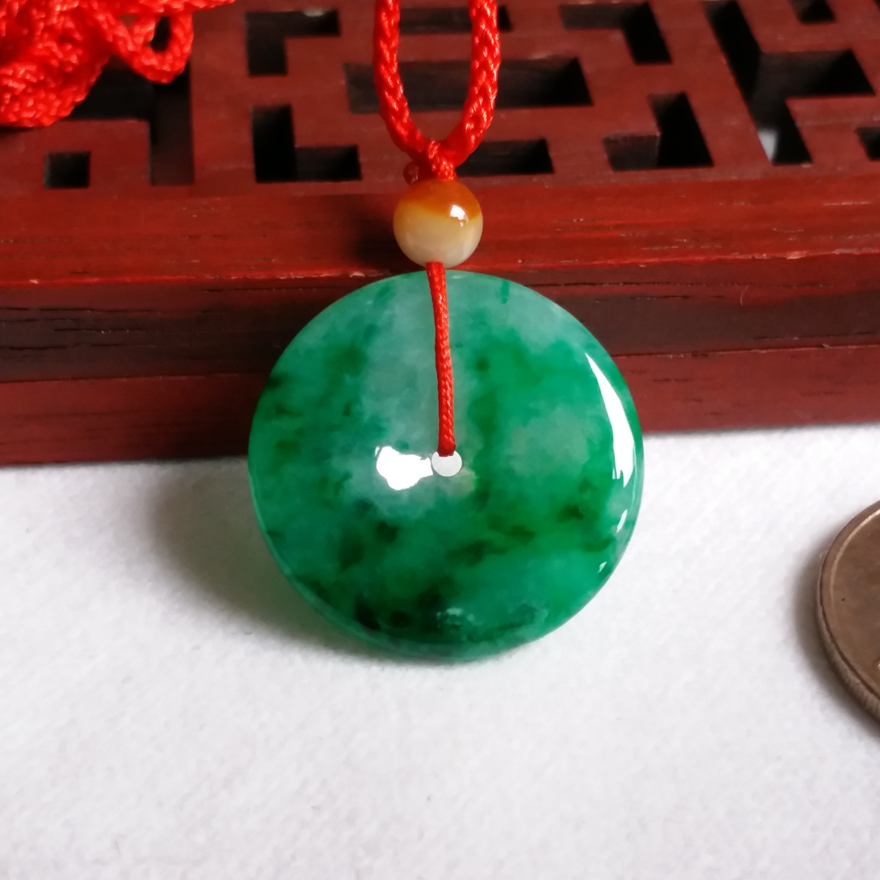 J1951 辣綠平安扣 (24mm直徑)