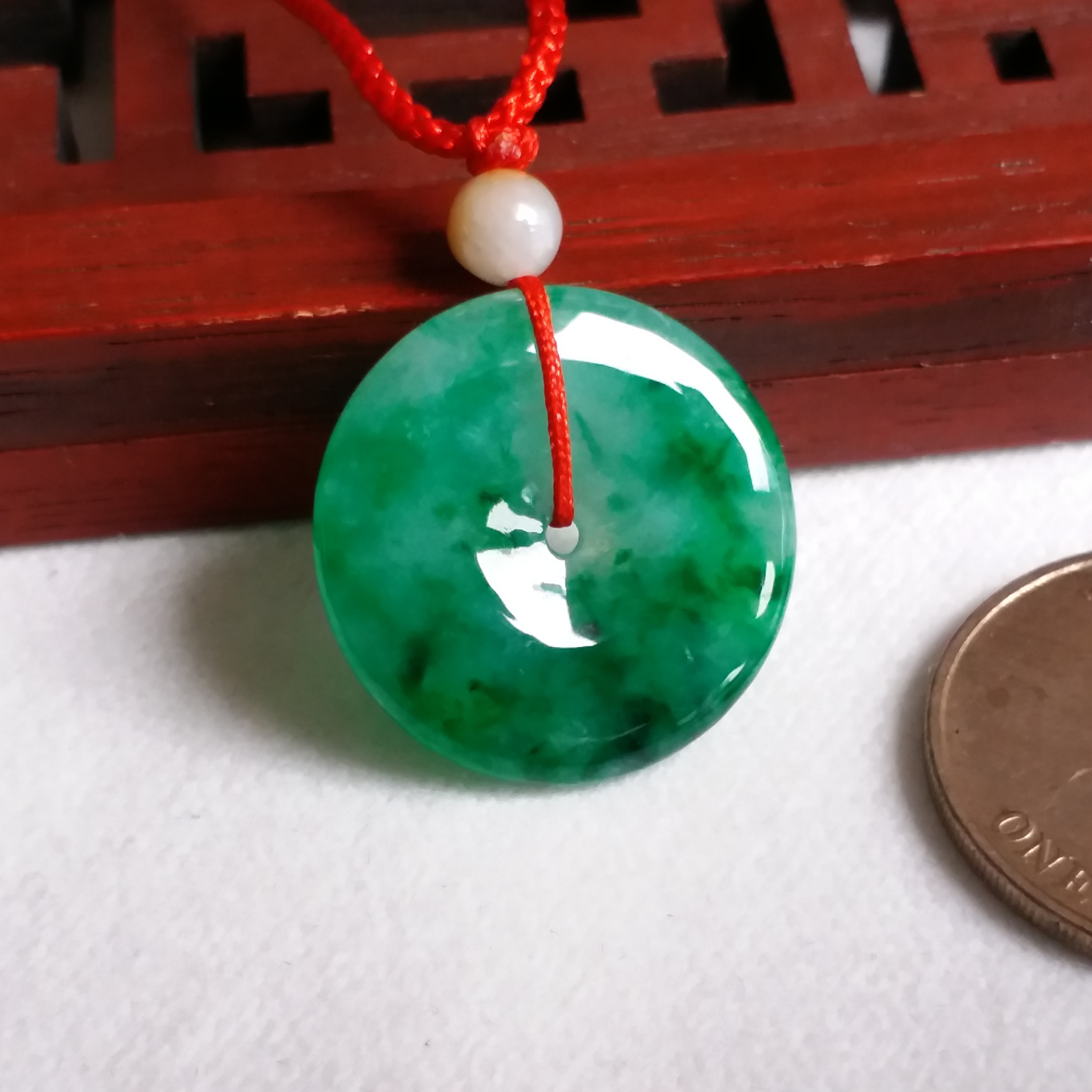 J1951 辣綠平安扣 (24mm直徑)