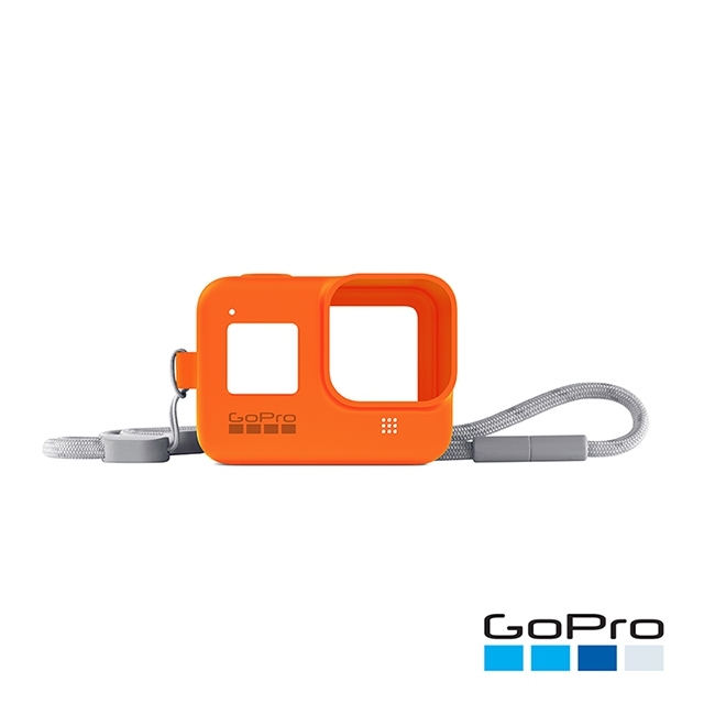 GOPRO AJSST-004 HERO8 BLACK專用矽膠護套+繫繩 熔岩橘 HERO配件