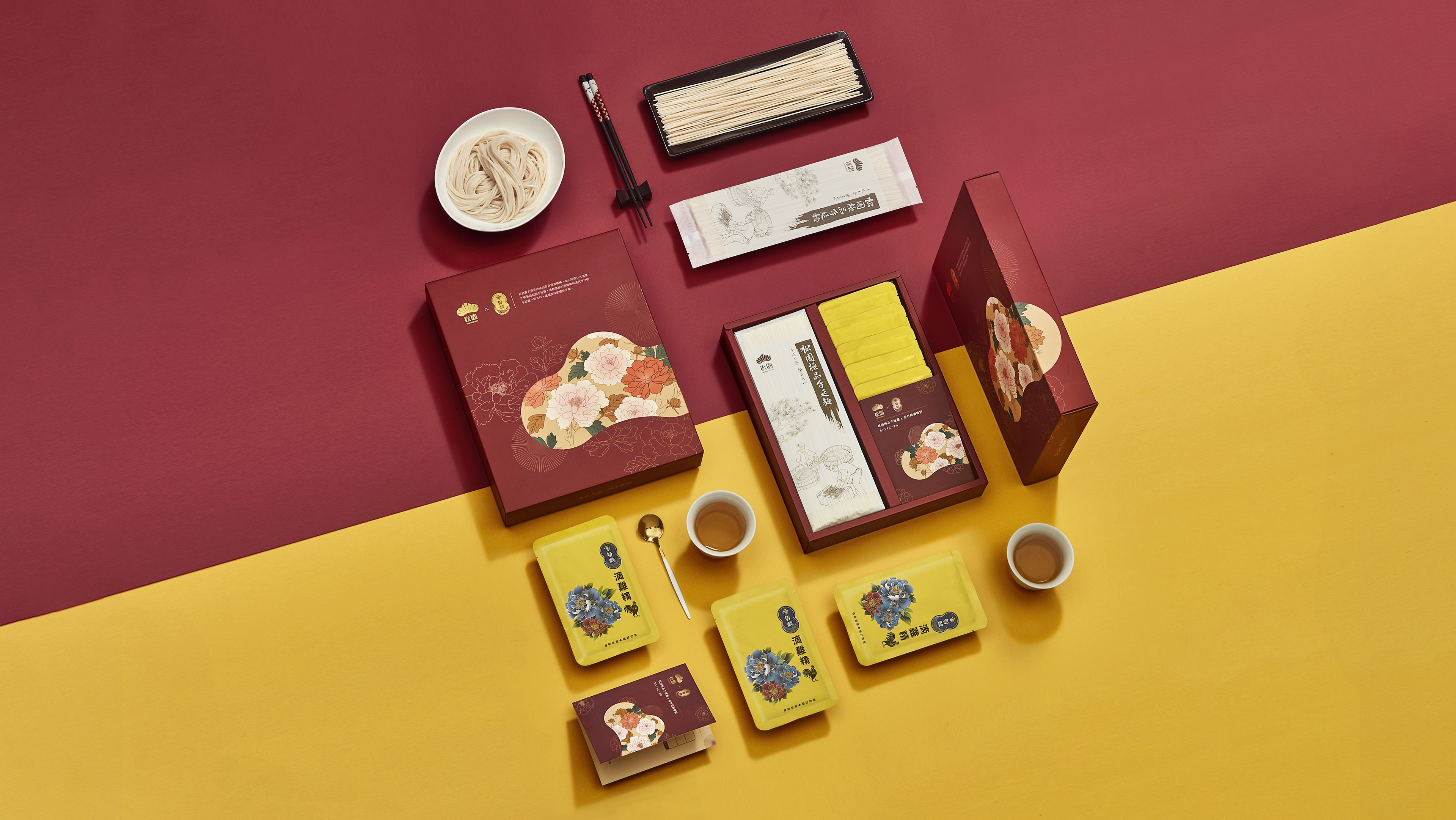 松園聯名禮盒｜極品手延細烏龍麵Ｘ帝旨懿滴雞精禮盒 (5入)