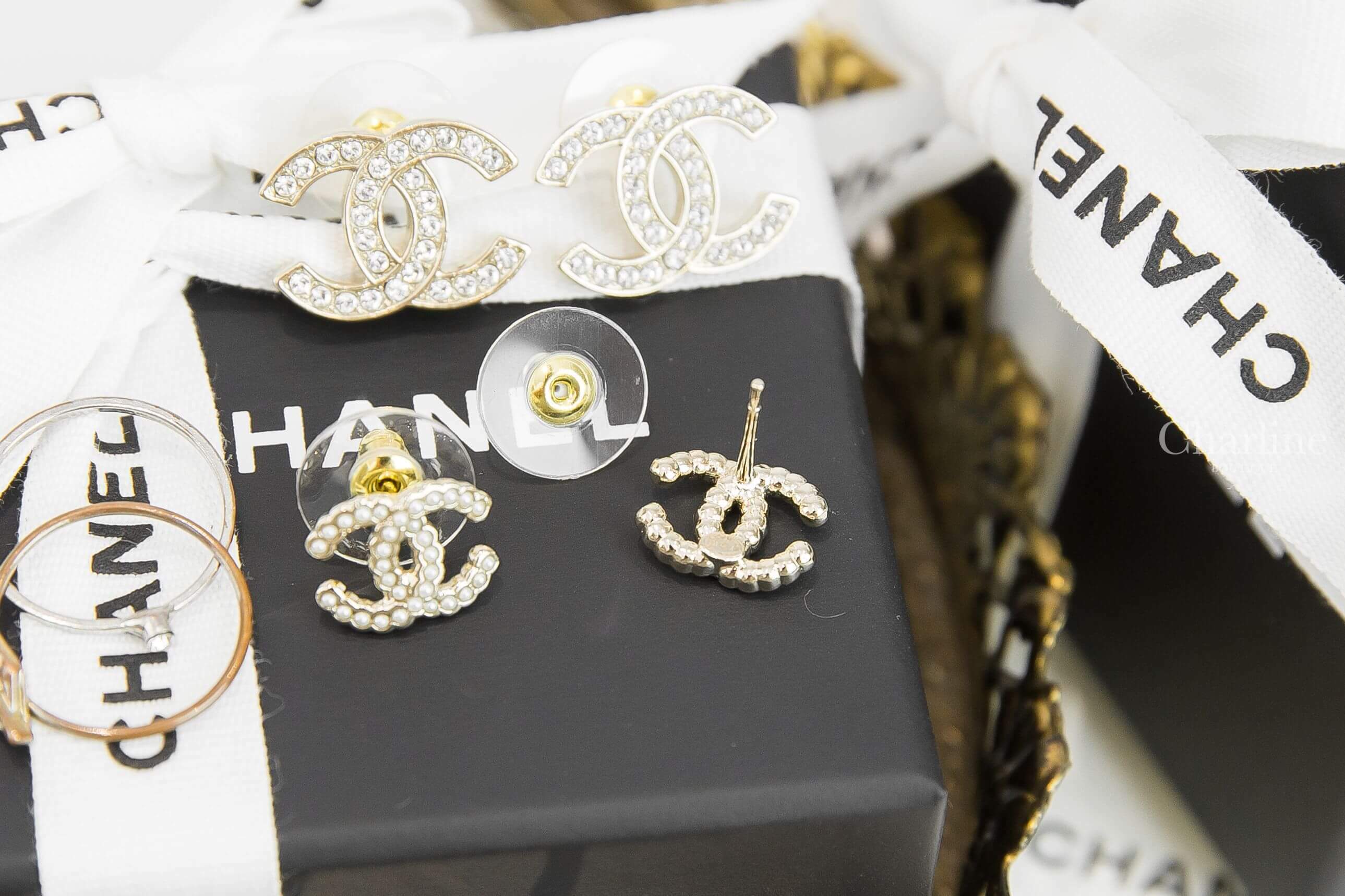 Chanel Earrings 金色白色珍珠CC耳環-Charline Boutique 精品代購