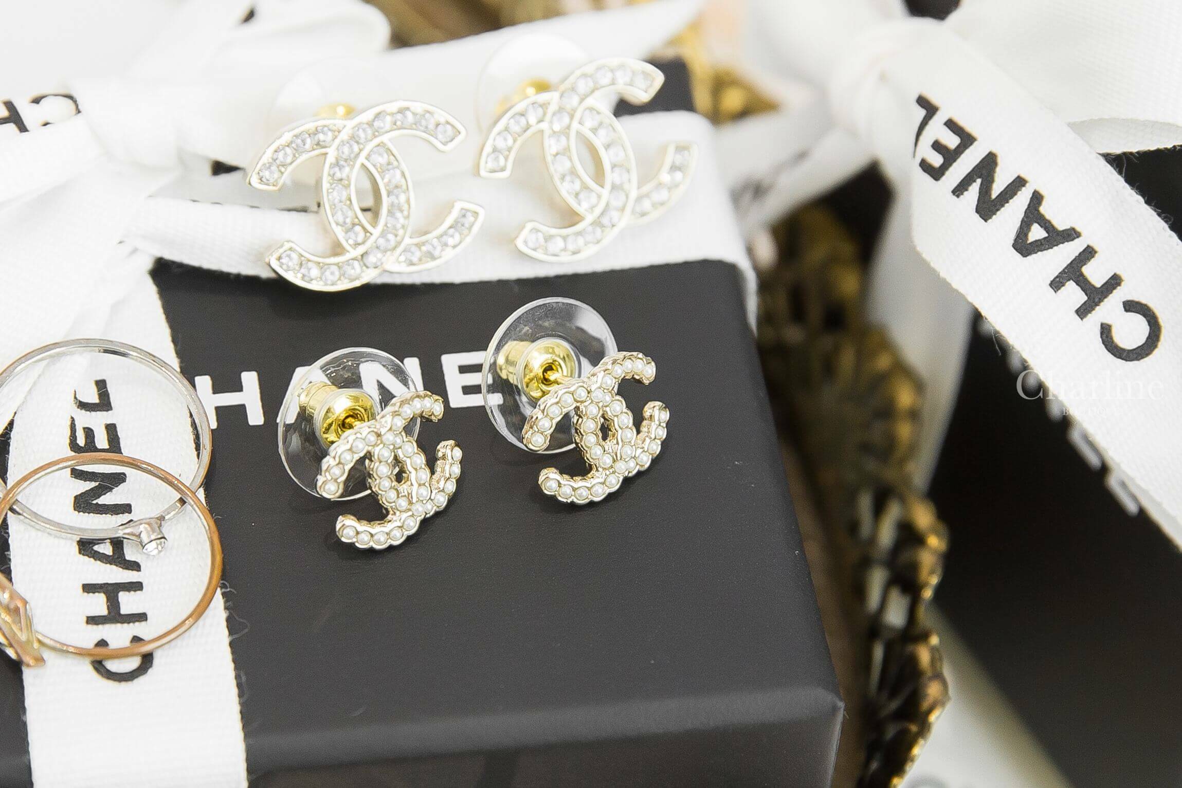Chanel Earrings 金色白色珍珠CC耳環-Charline Boutique 精品代購