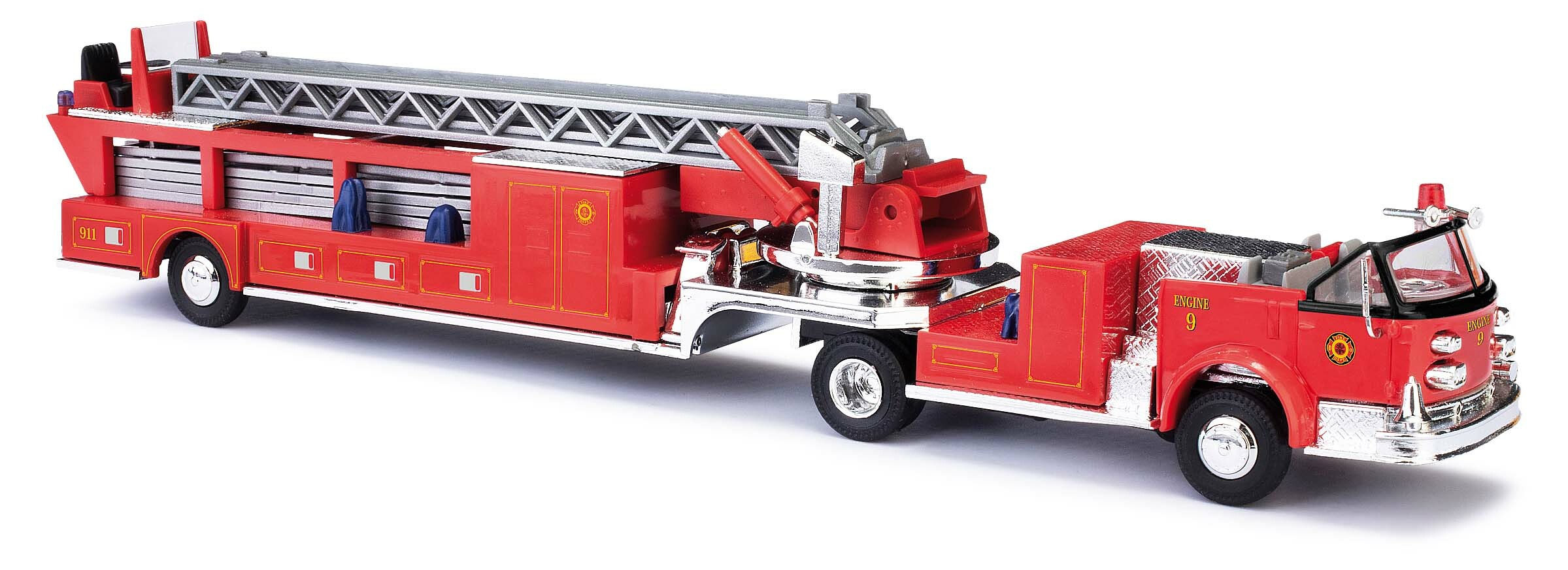 Busch 46031 HO LaFrance Leitertrailer Cabrio Fire Dep