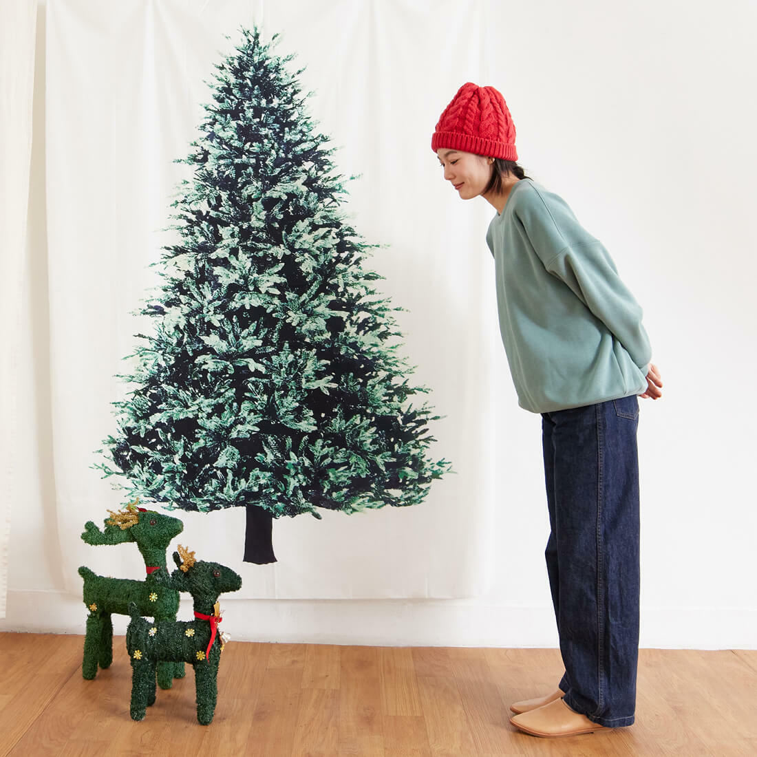 Merry 麻花針織毛帽/ 紅