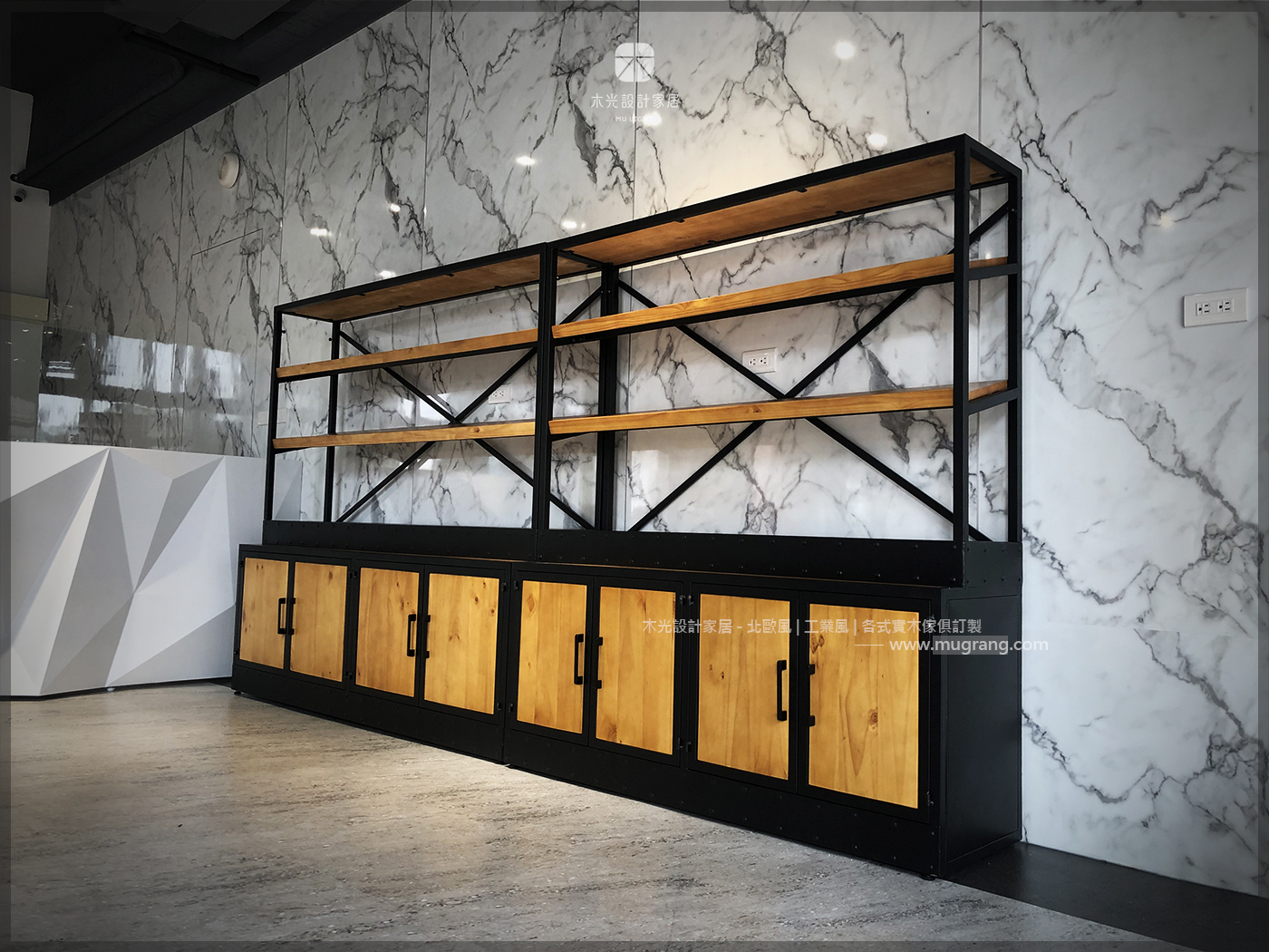 美式復古實木帶梯置物架(可訂製)