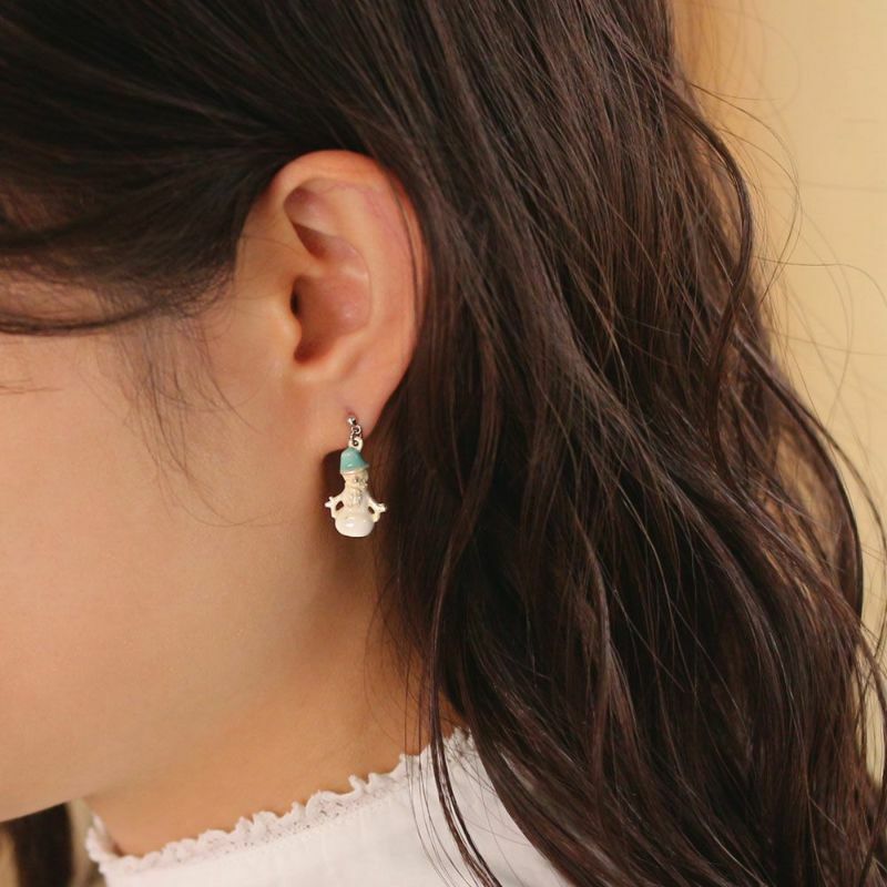 雪人&聖誕樹耳環