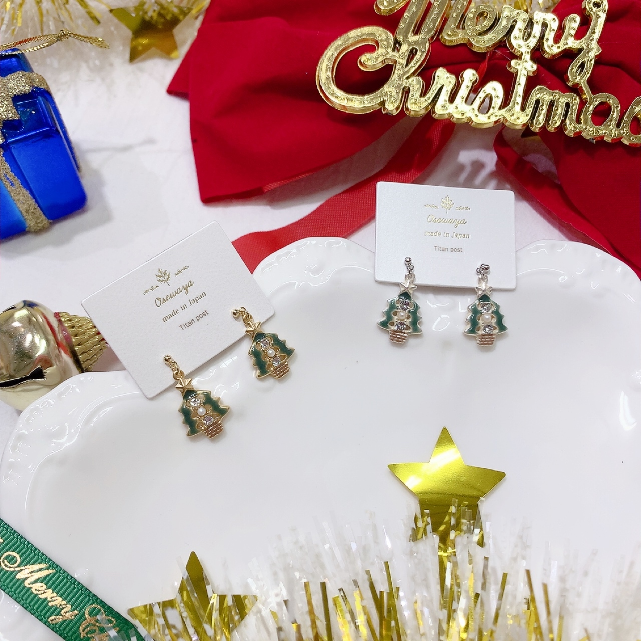 小小聖誕樹耳環