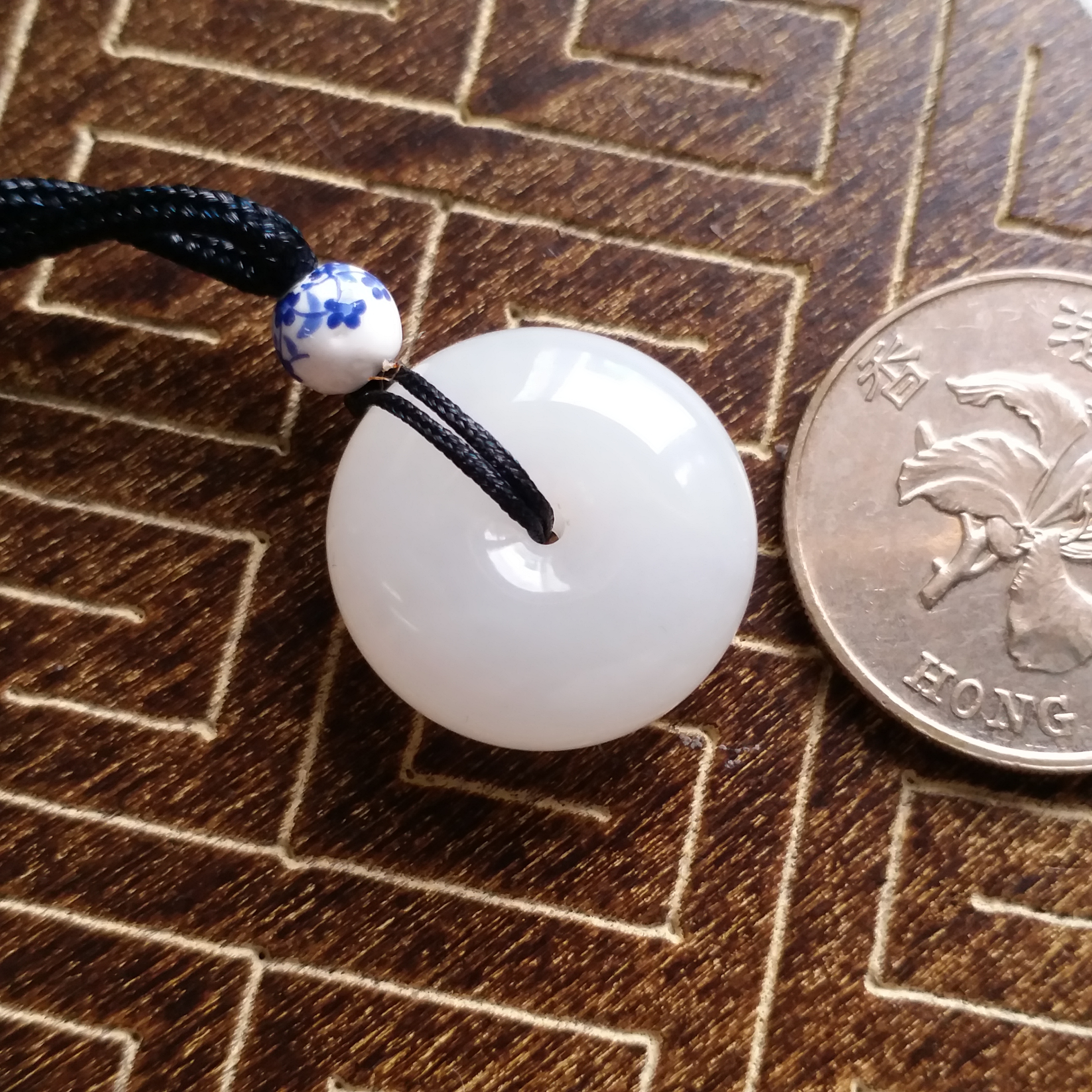 J1897-5 和田玉白玉平安扣 (20.25mm直徑)