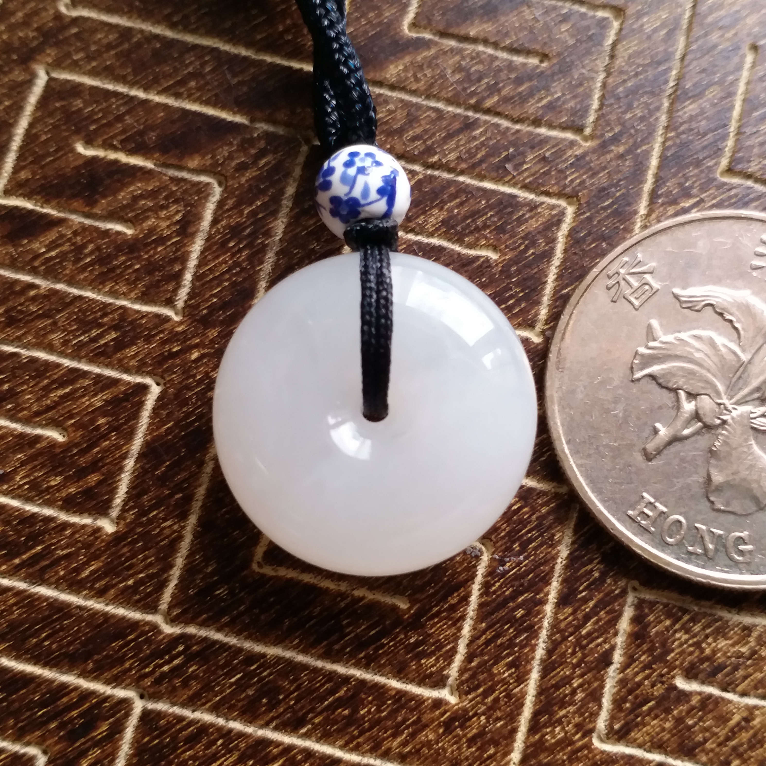 和田玉脂白平安扣 (20.25mm直徑), 天然和田玉軟玉