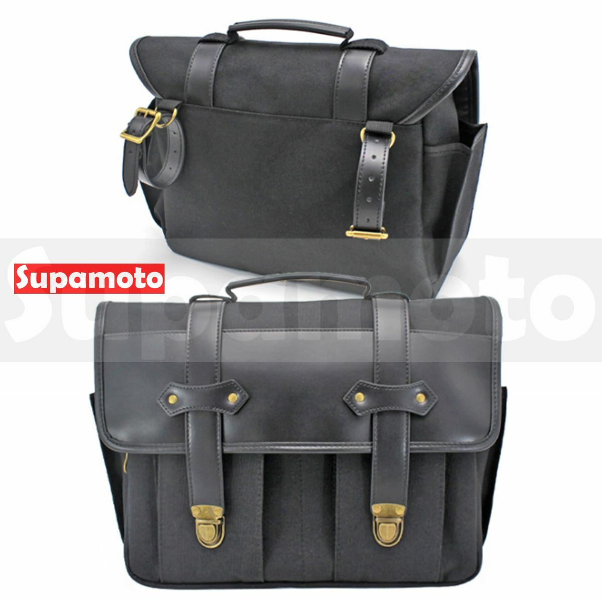 -Supamoto- 帆布 馬鞍包 復古 馬鞍袋 側包 側袋 側箱 哈雷 凱旋 CUB CT125 CB350