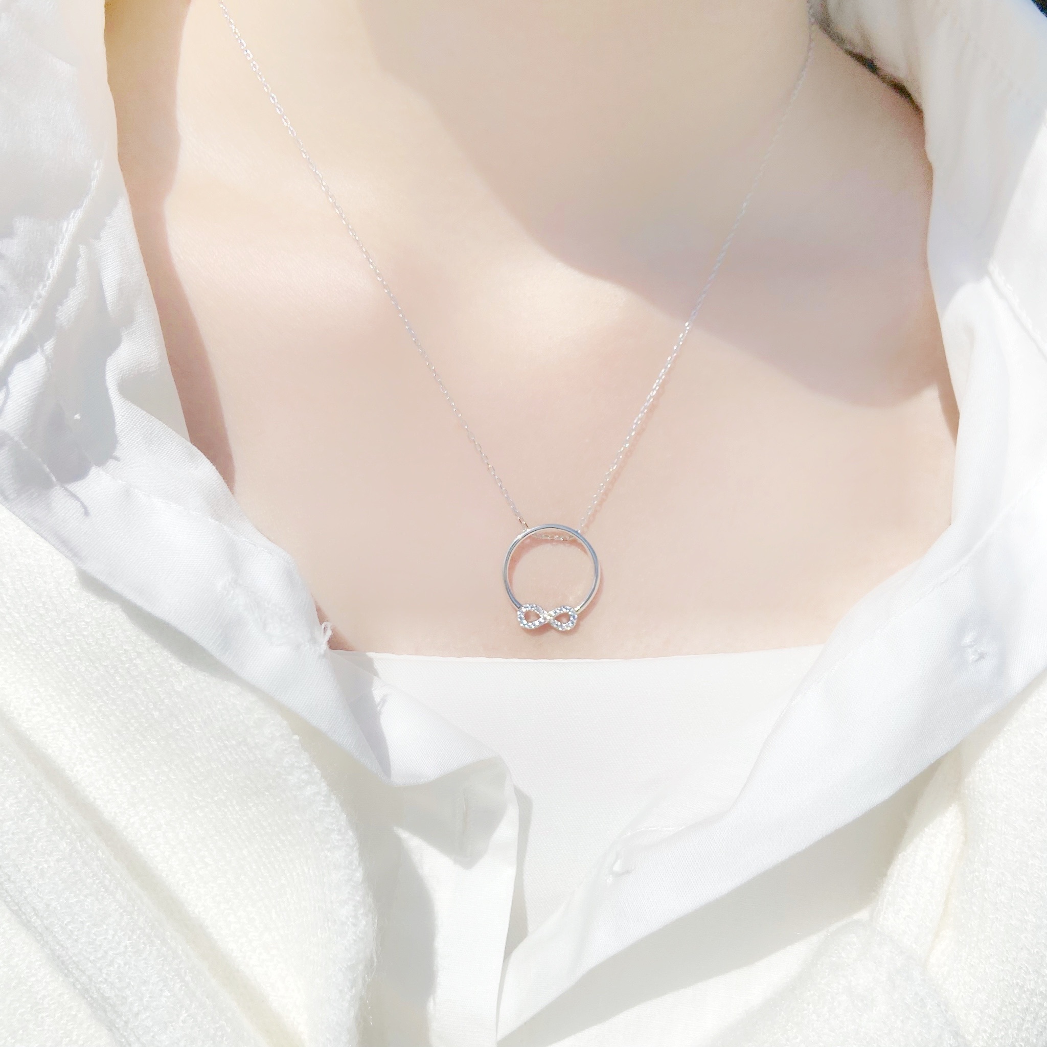 | 925 Silver・ White Gold  | Endless Sense Of Security Necklace | NE0378 |