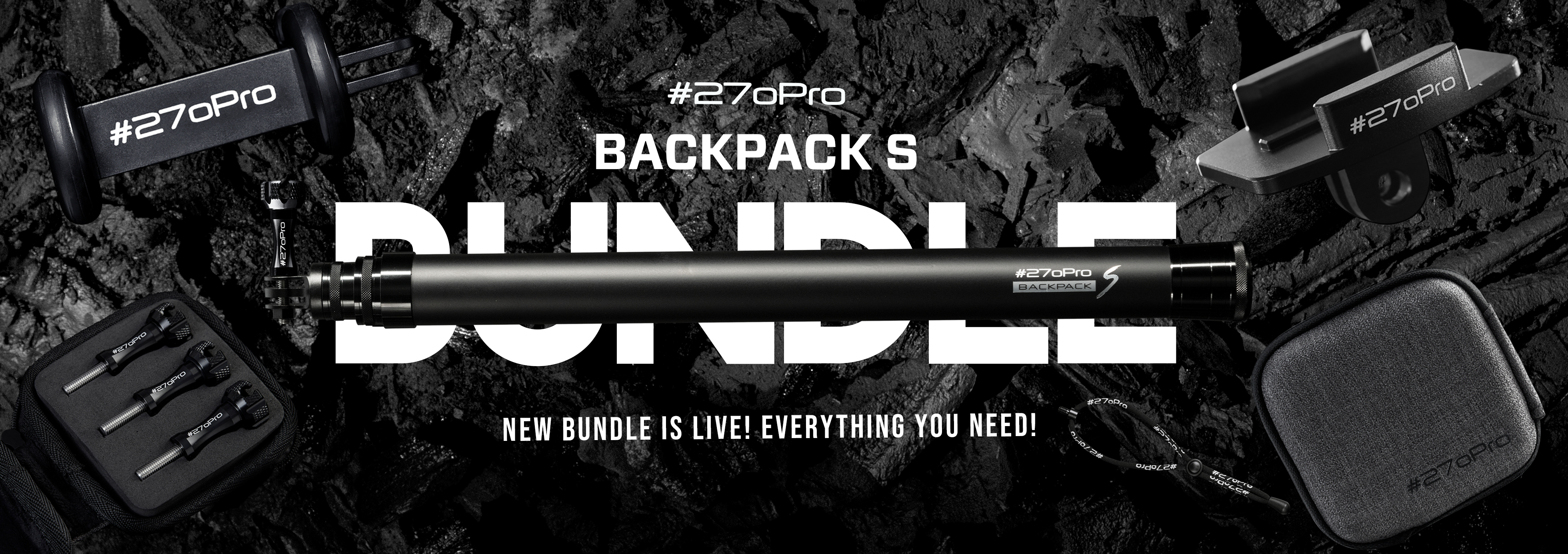 豪華組合 #270Pro BACKPACK S, 全碳纖維自拍桿, 螺絲, 快扣底座, 相機保護包, 螺絲組合, 手機架, 手機, 攝影配件, 手繩, 防丟手繩