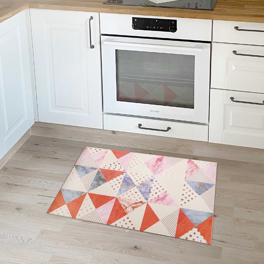 幾何三角PVC防水防油廚房地墊