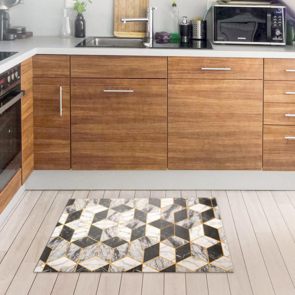 黑鑽迷境PVC防水防油廚房地墊