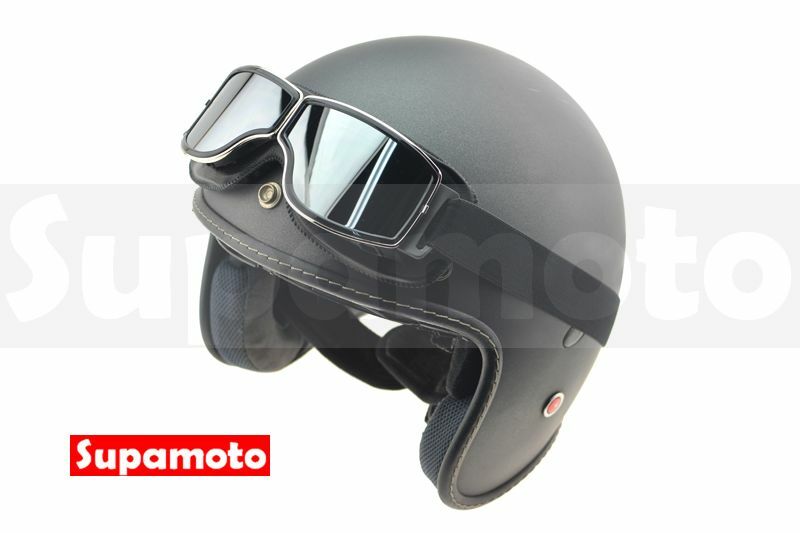 -Supamoto- 復古 皮革 護目鏡 風鏡 墨鏡 頭盔 安全帽 飛行 電鍍 樂高帽