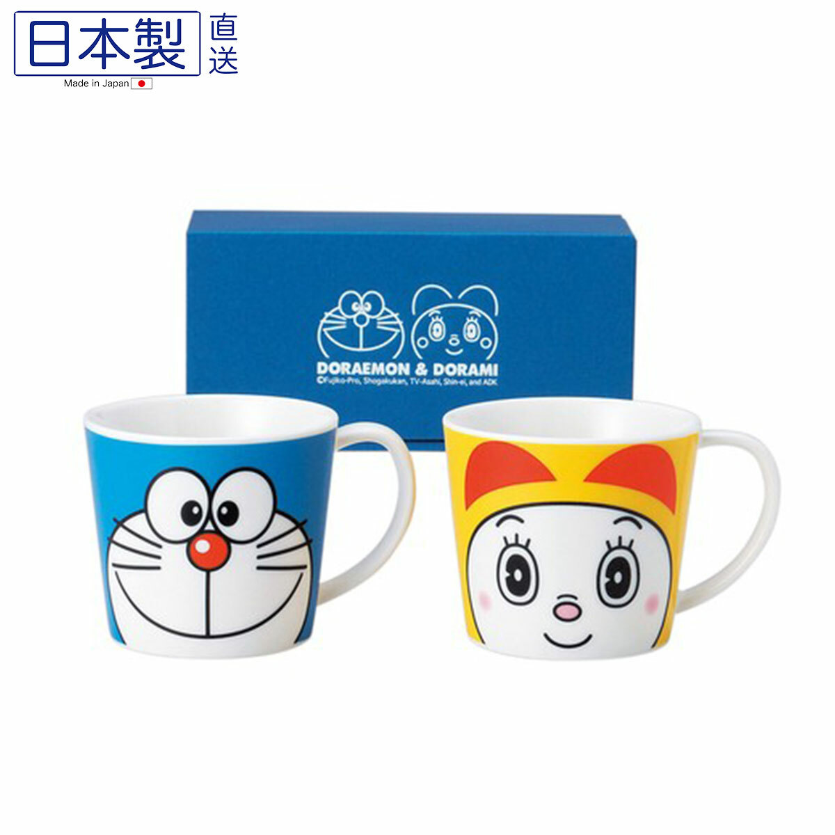 日本DORAEMON對杯套裝 (藍黃) (日本製)