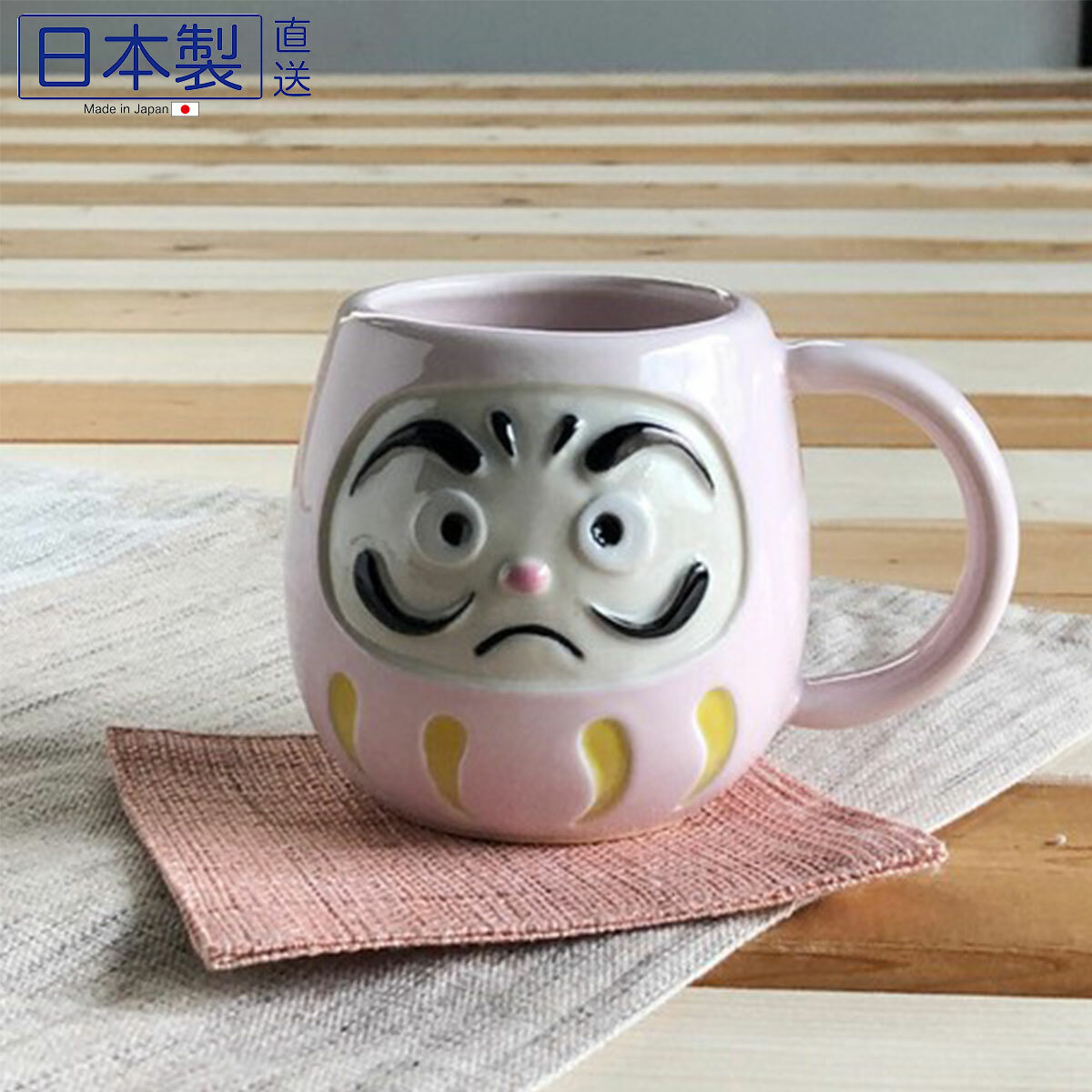 日式美濃燒達摩瓦杯 (粉紅) (日本製)