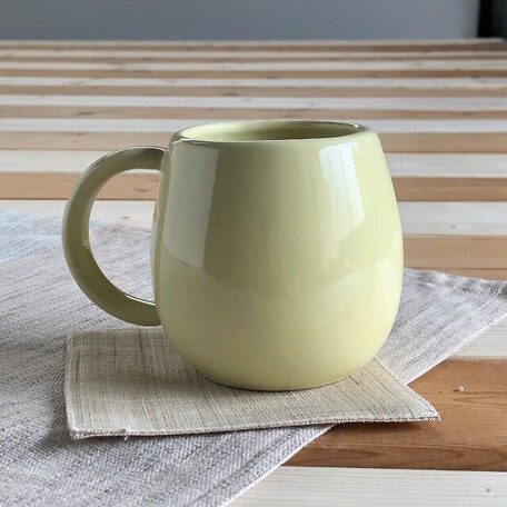 日式美濃燒達摩瓦杯 (粉黃) (日本製)
