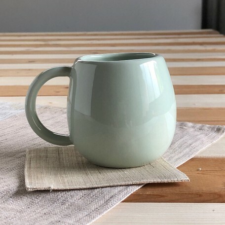 日式美濃燒達摩瓦杯 (粉綠) (日本製)