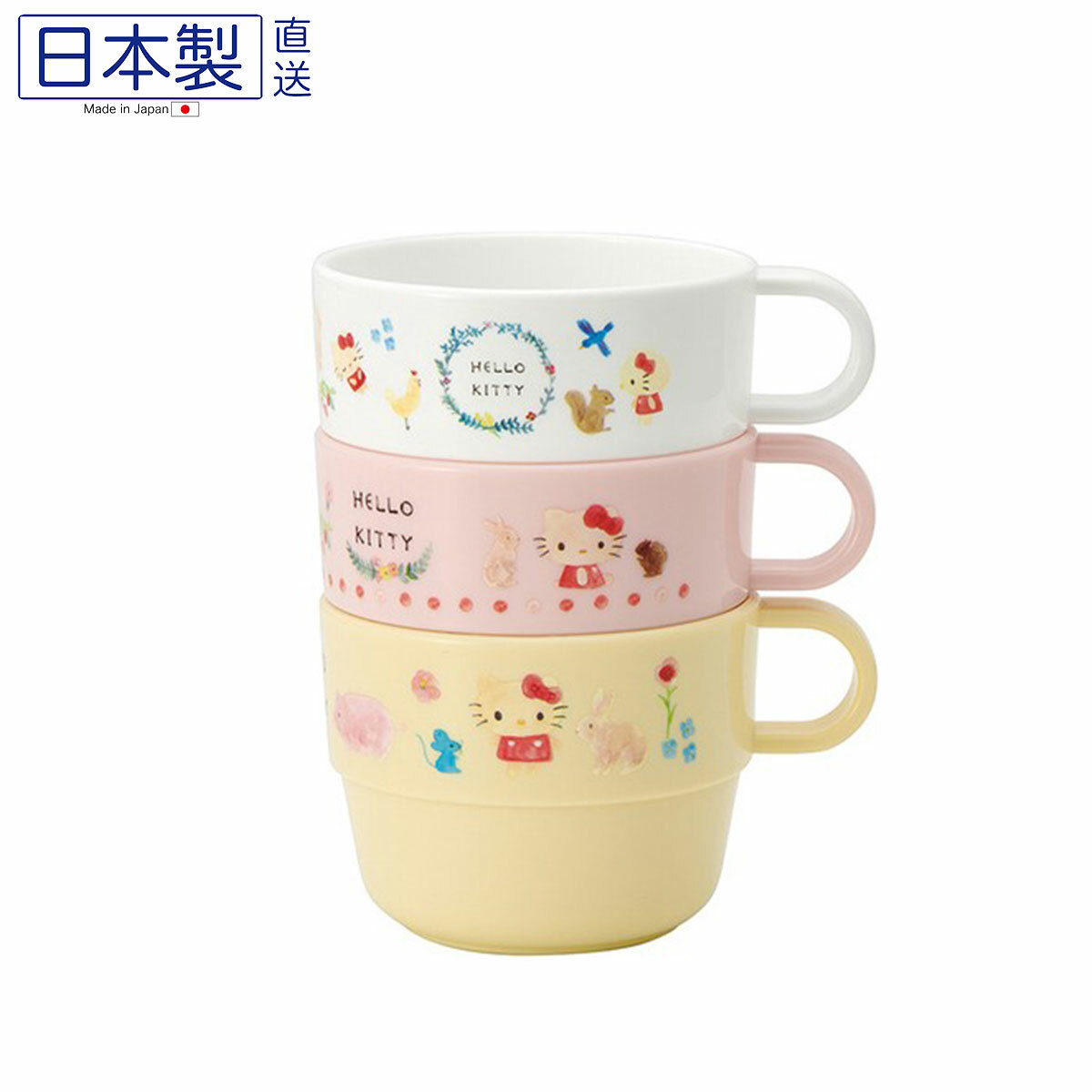 日本HELLO KITTY兒童耐熱水杯 (3枚入) (日本製)