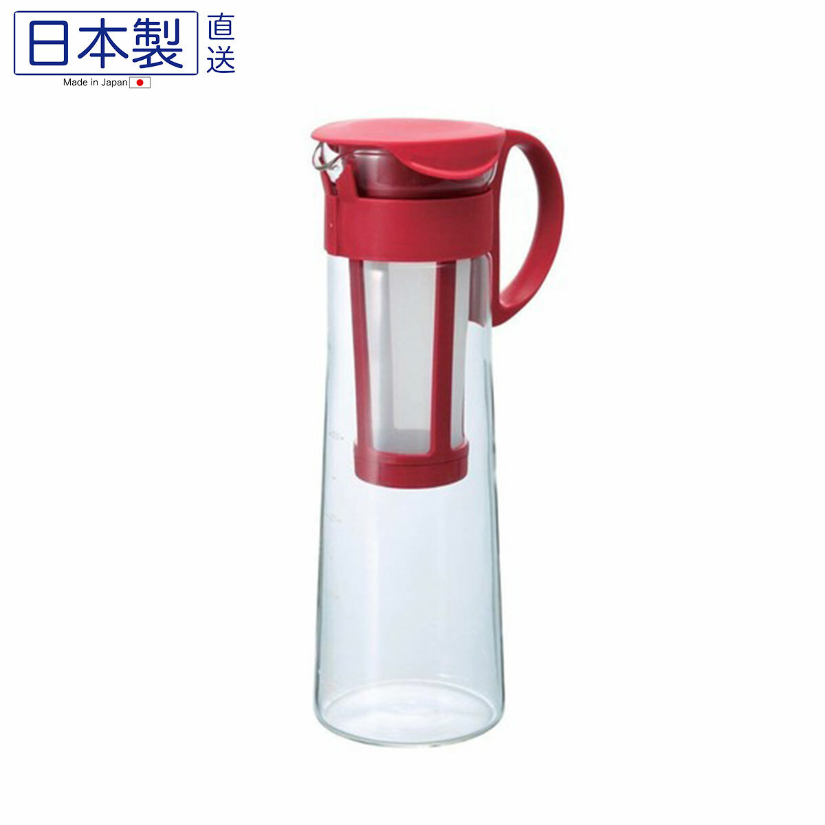 日本HARIO耐熱玻璃咖啡壺 (紅色) 1000ML (日本製)