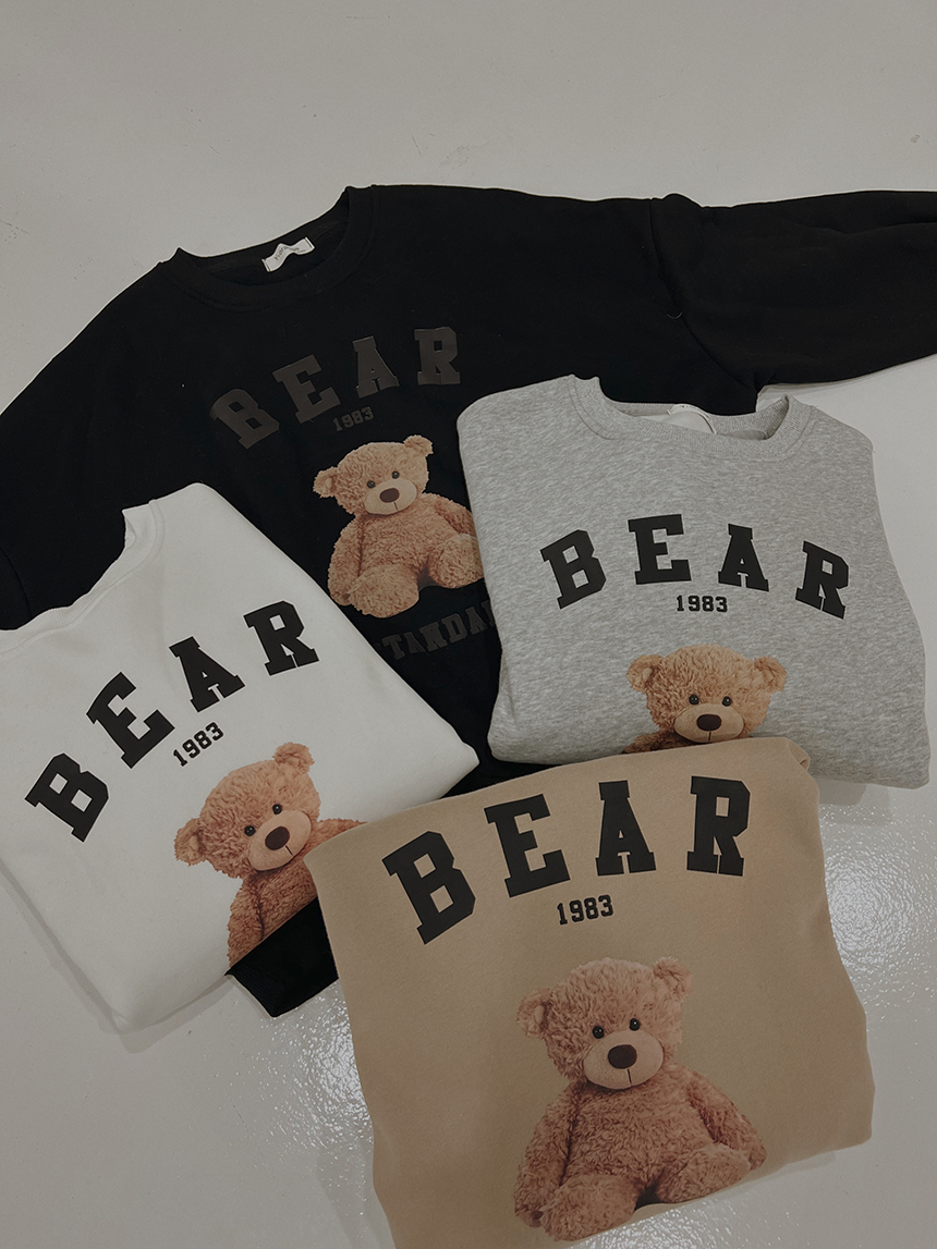 Bear熊熊寬鬆內刷毛大學T*4色