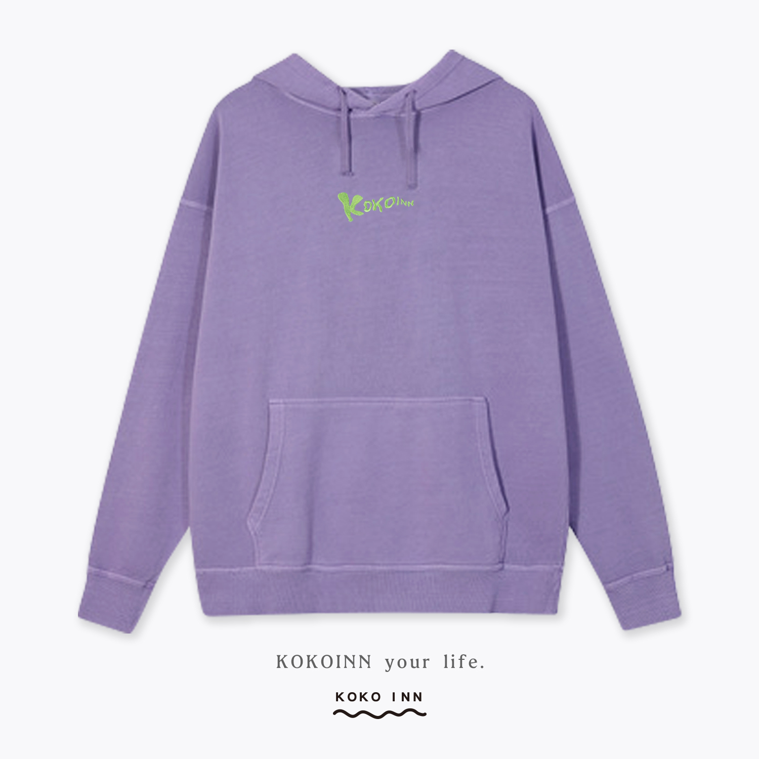 KOKOINN 水洗復古刺繡帽T