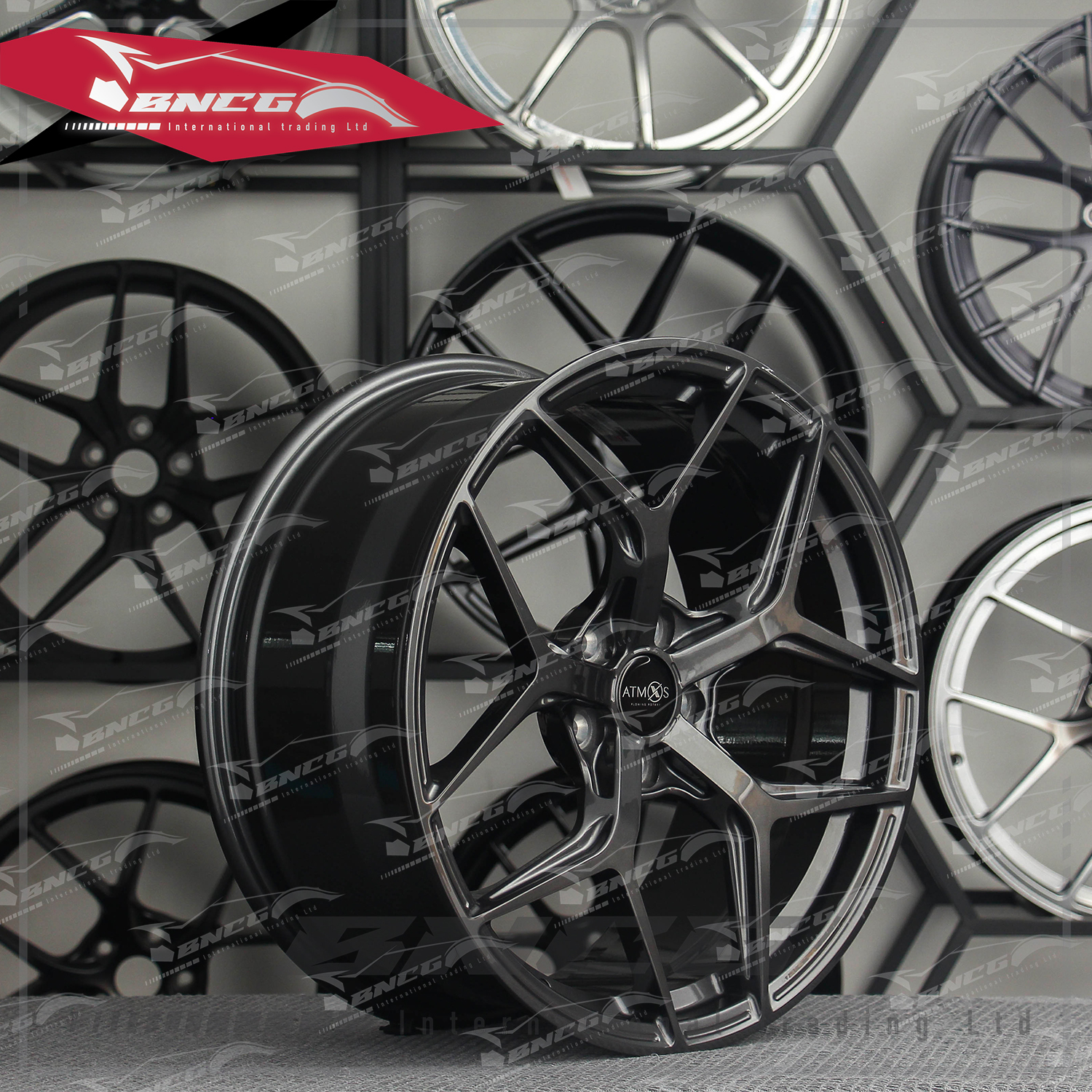 單片式 萬噸鍛造工藝輪圈 ATM 槍灰套色工藝 品牌訂製鋁圈 改裝 高強度 輕量化 客製化 輪框