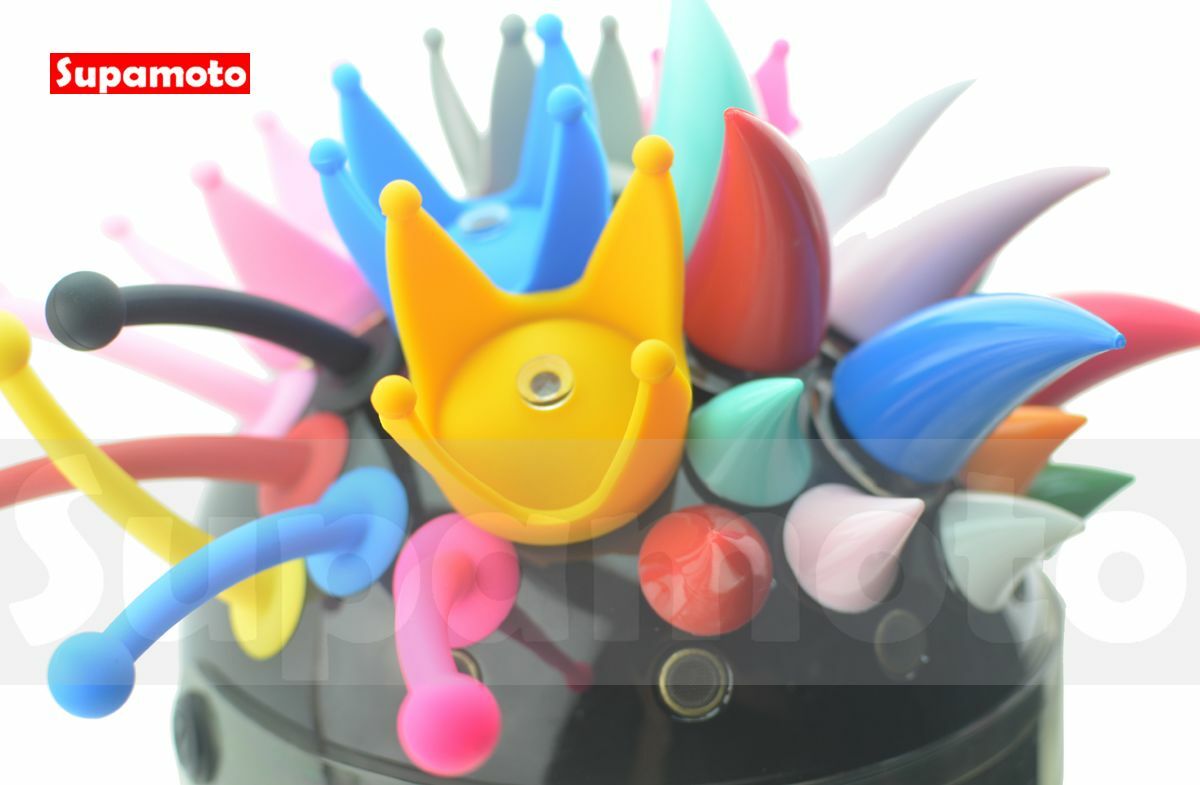 -Supamoto- 安全帽 觸角 牛角 惡魔角 皇冠 惡魔 龐克 公雞 吸盤 裝飾 蜜蜂 蝸牛 牛角