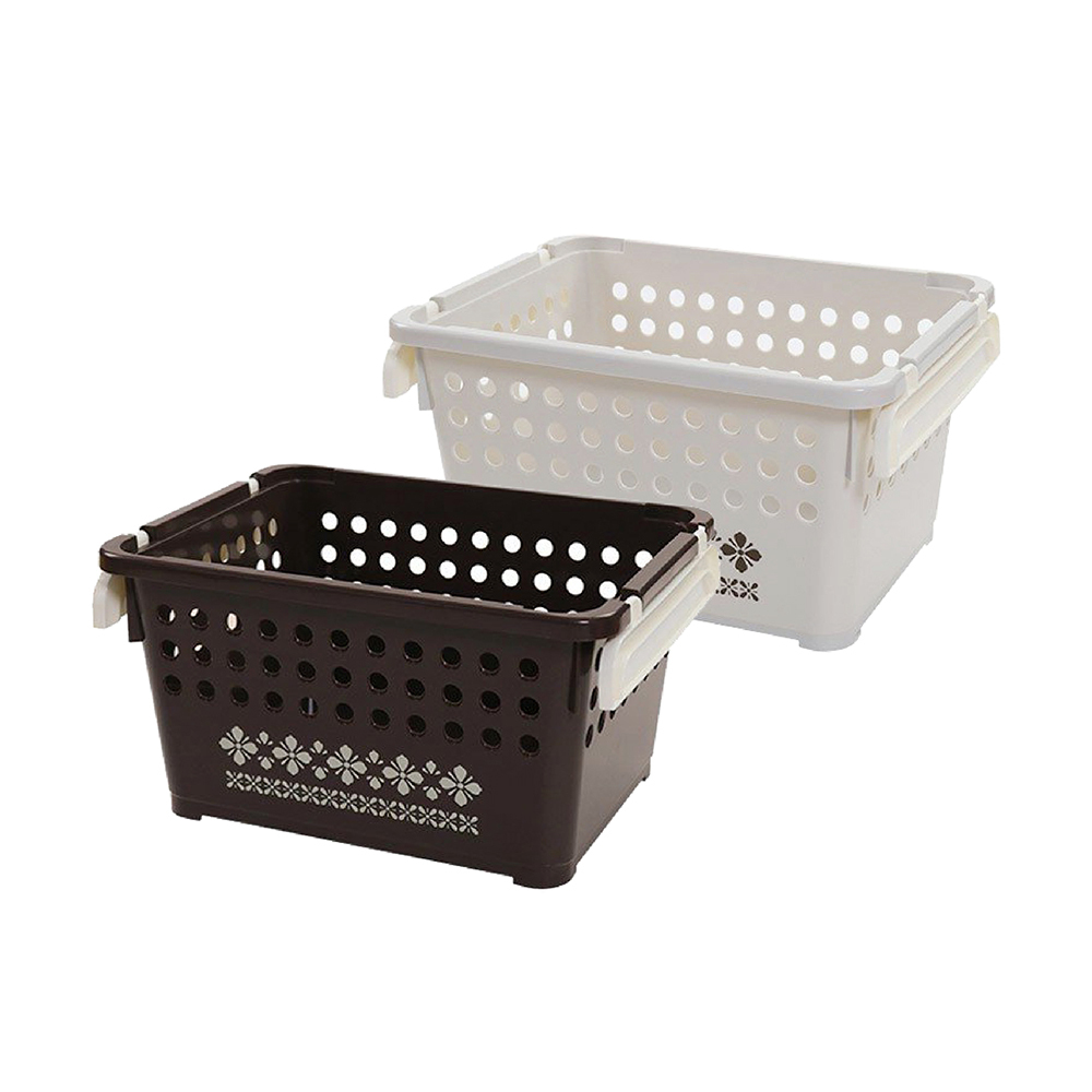 【日本 平和】極簡系列可堆疊收納籃(淺型-印花)