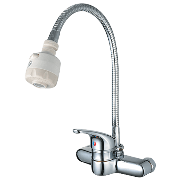 東利衛浴 龍頭推薦型號 FK-6370 廚房壁式萬向龍頭(兩段式切換噴頭) *