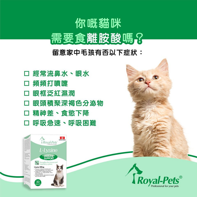 Royal-Pets L-Lysine  (for Cats) 30pcs