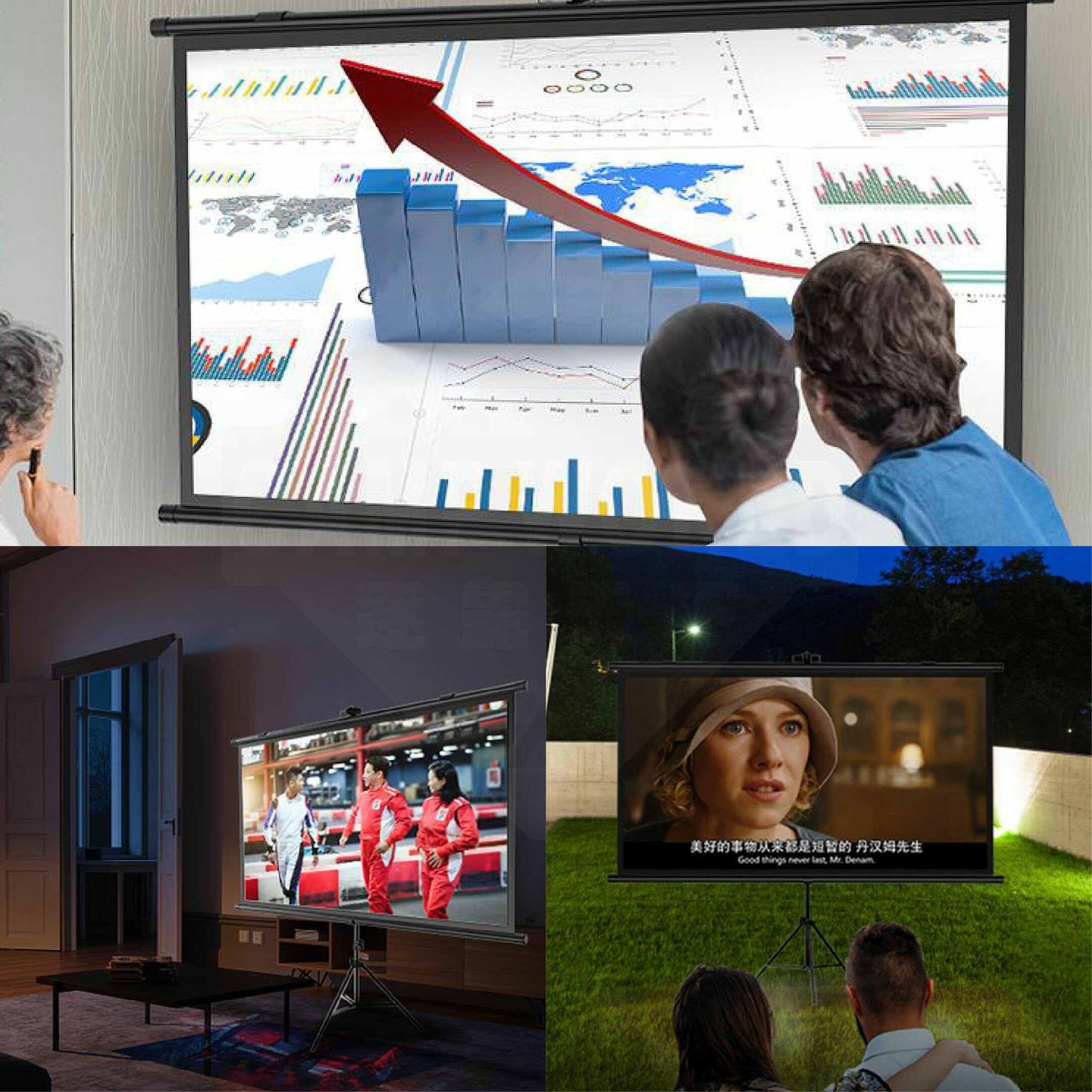 【CAMPWORLD】逐露天下50吋布幕(三腳架款)含收納袋