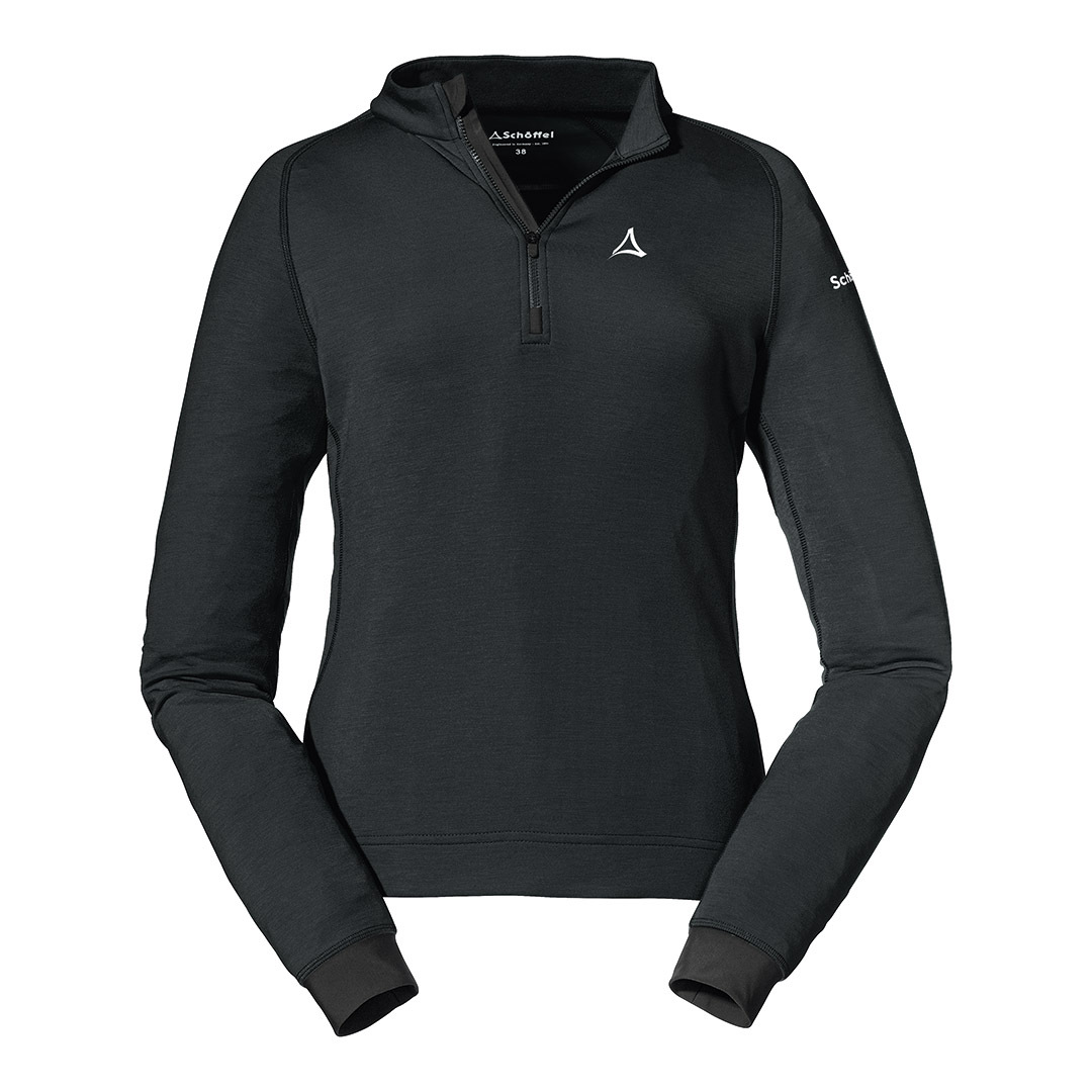 【Schoffel】 女保暖透氣長袖立領衫 / 1SL50-13151-經典黑