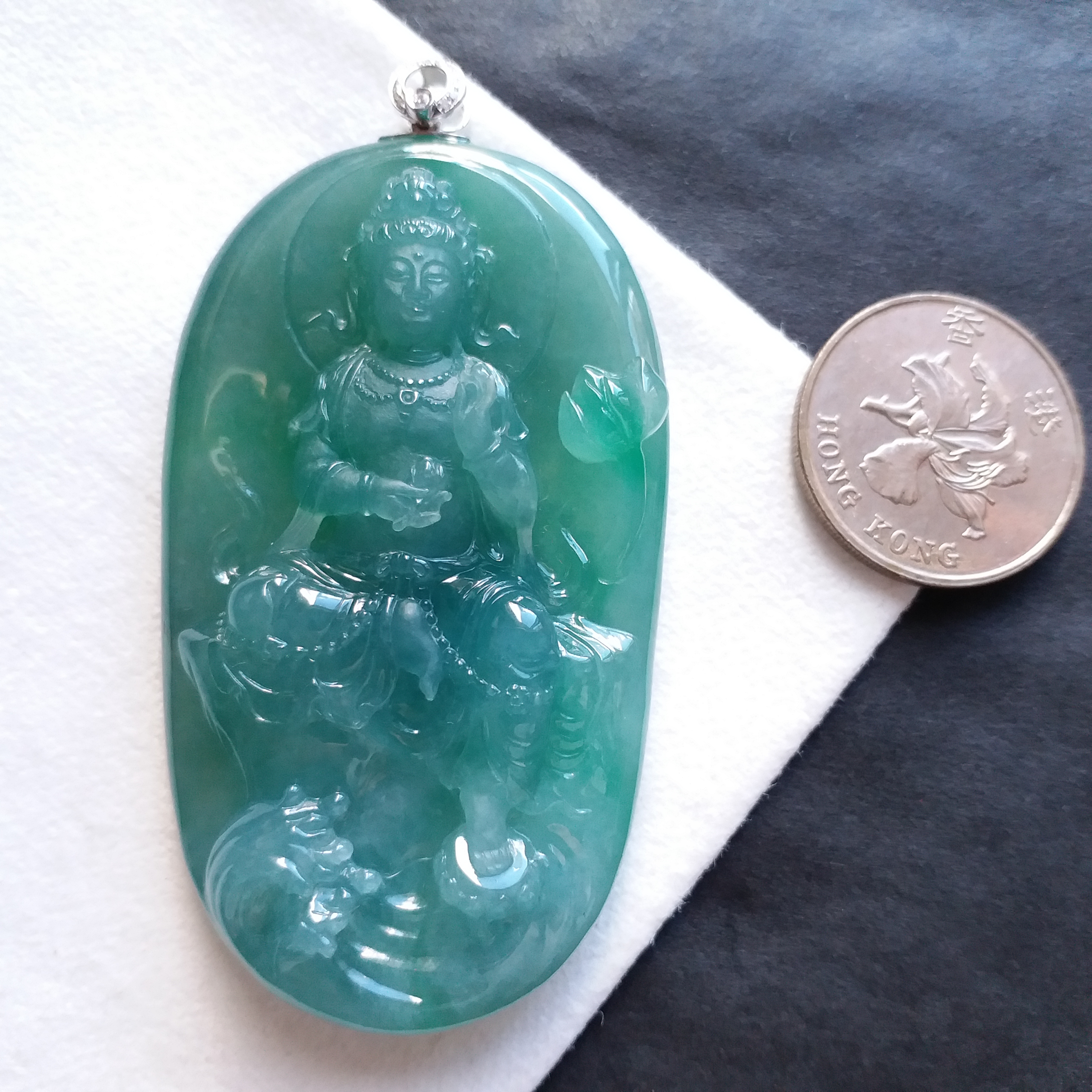 大慈大悲觀音菩薩, 天然翡翠A玉, 緬甸玉, Jade, Jadeite