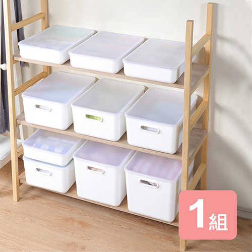 特惠-《真心良品》日系純白無雙層架豪華組附蓋收納盒-10入組