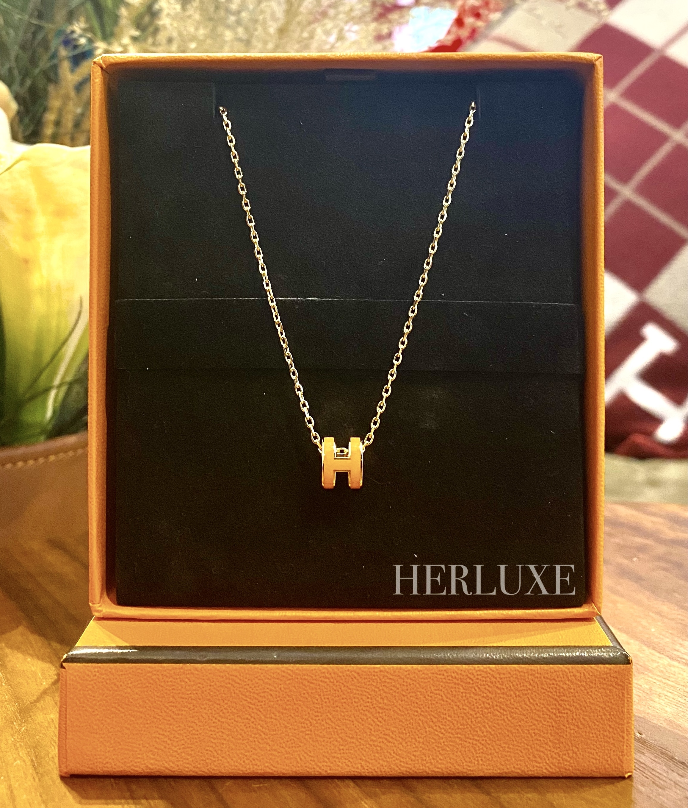 Mini pop H necklace 93 orange CC