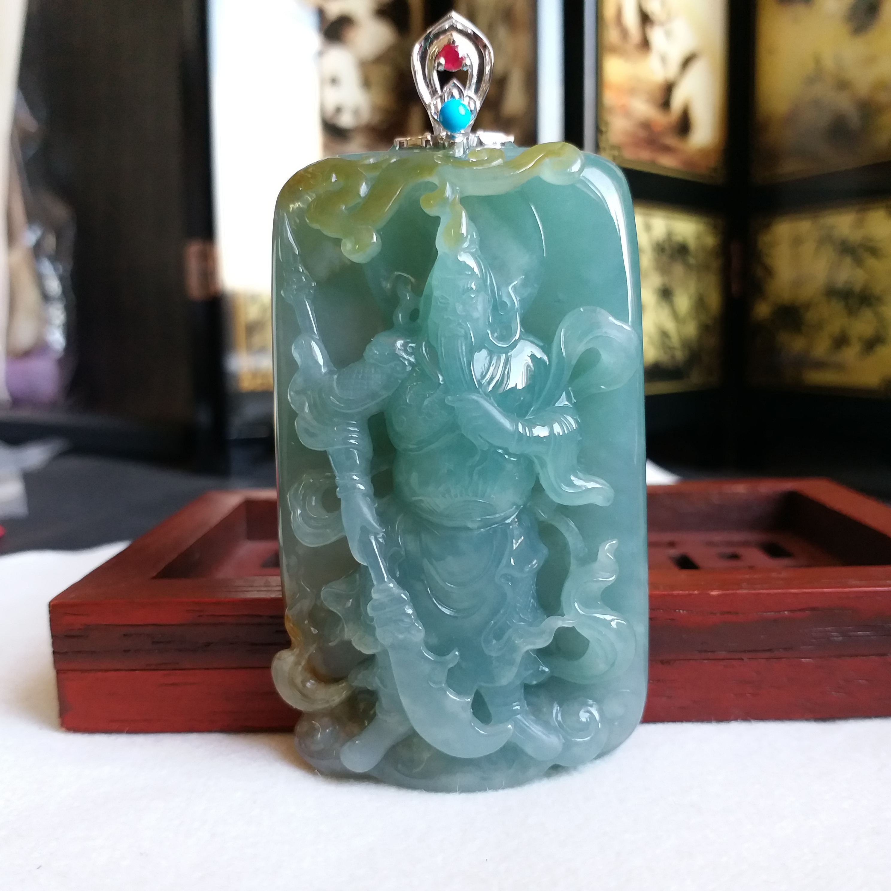 千秋霸業-關公, 天然翡翠A玉, 緬甸玉, Jade, Jadeite