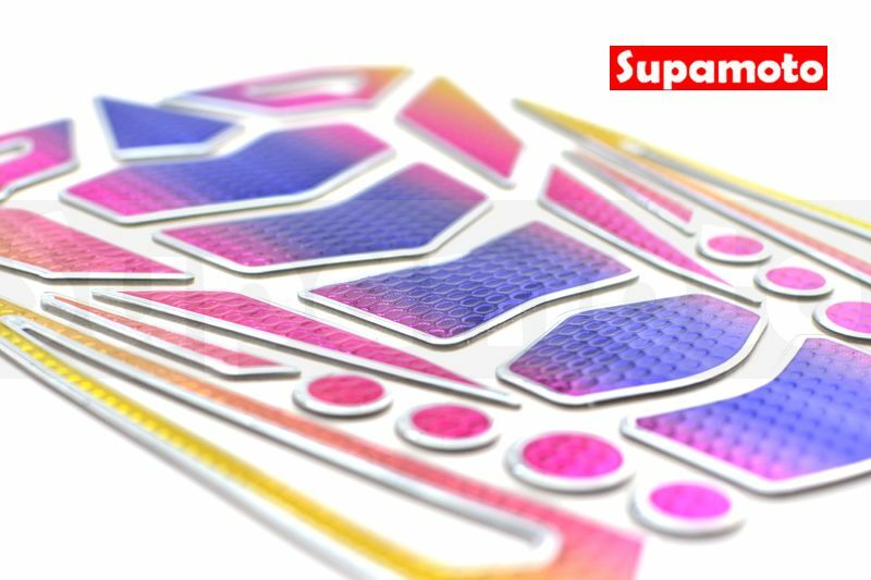 -Supamoto- 彩鈦 魚骨貼 F款 立體 油箱貼 仿賽 街車 R6 R1 6R 小忍 KTM 碳纖維