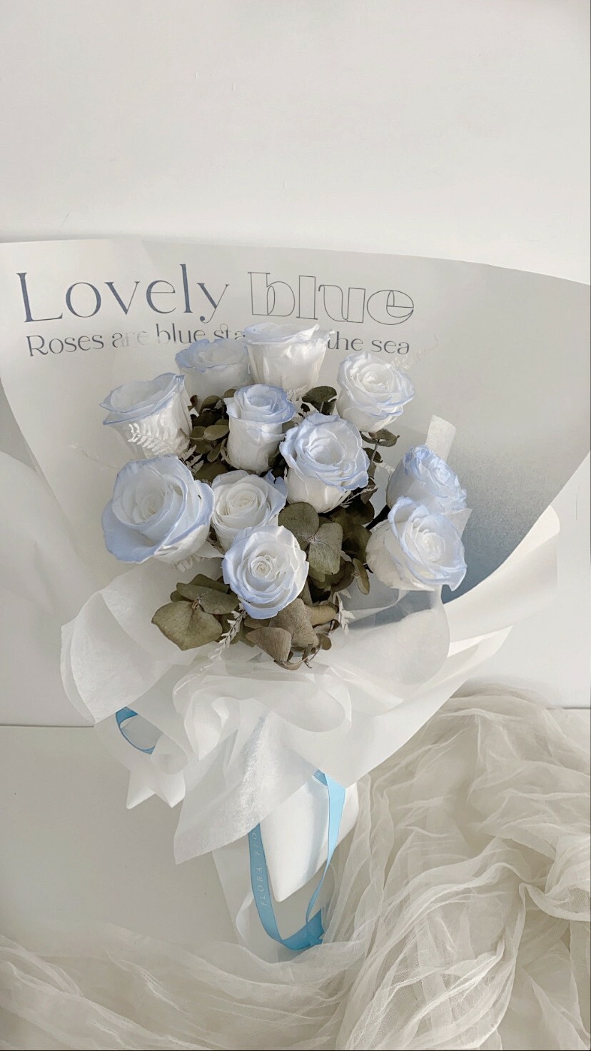 冰川藍韓式花束