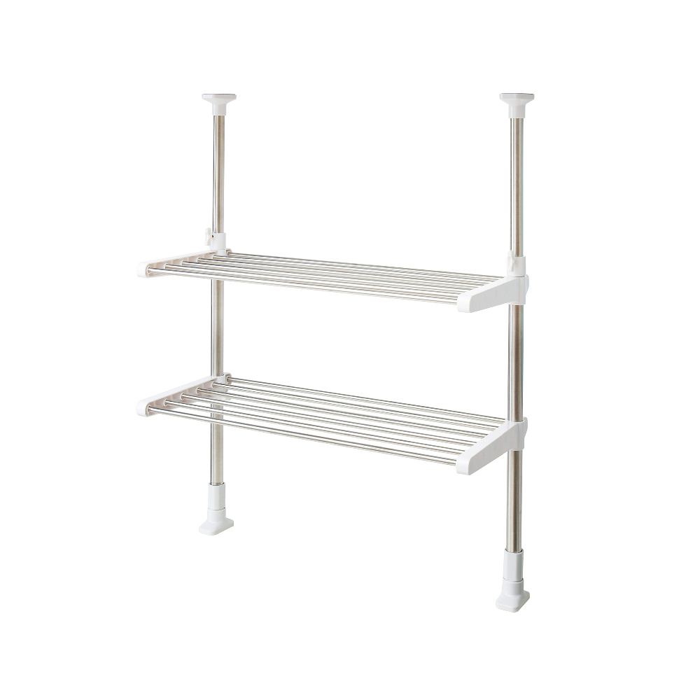 【日本 平安伸銅】不銹鋼直撐式雙層廚房層架-TOS9